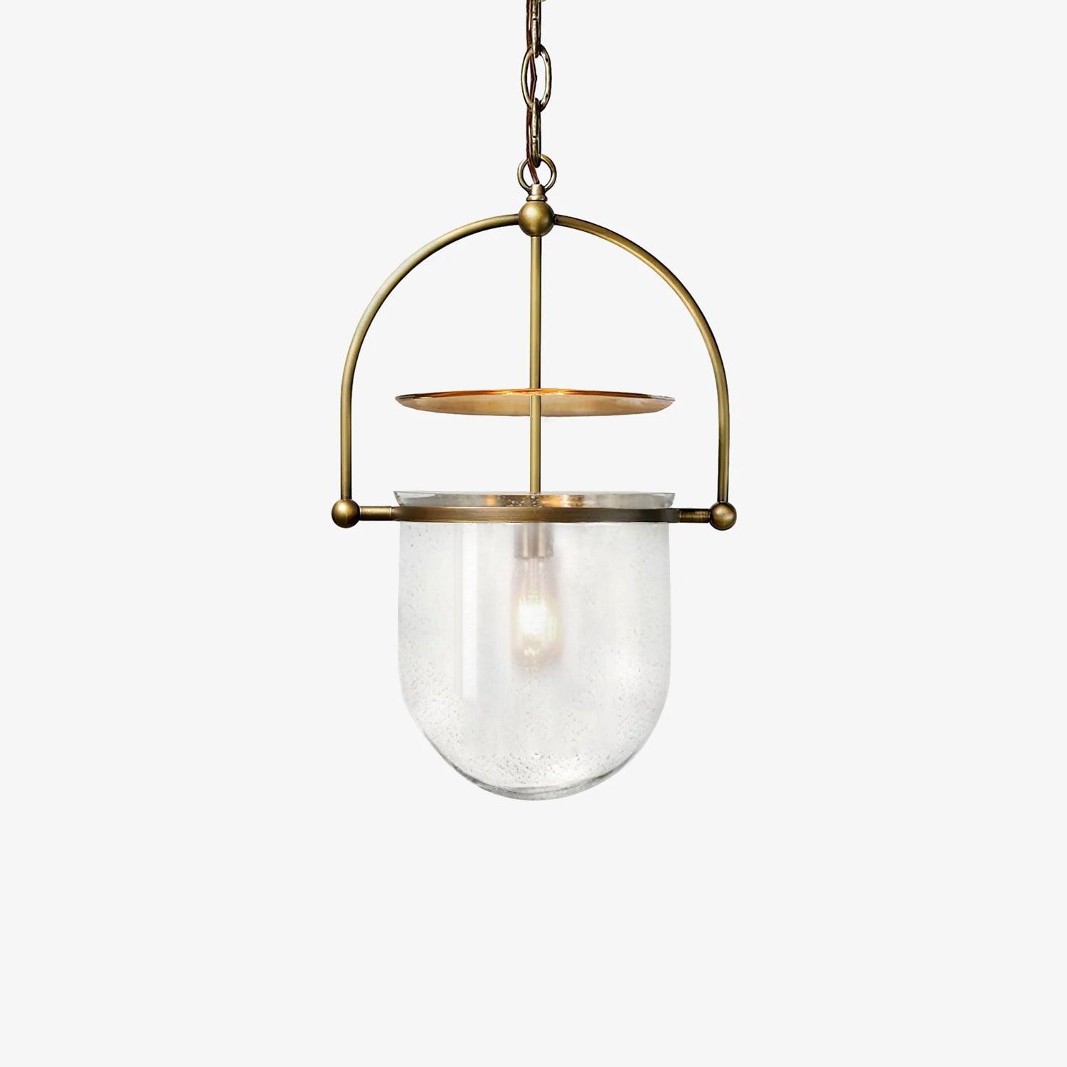 Lustra Suspension en Verre et Laiton Vintage