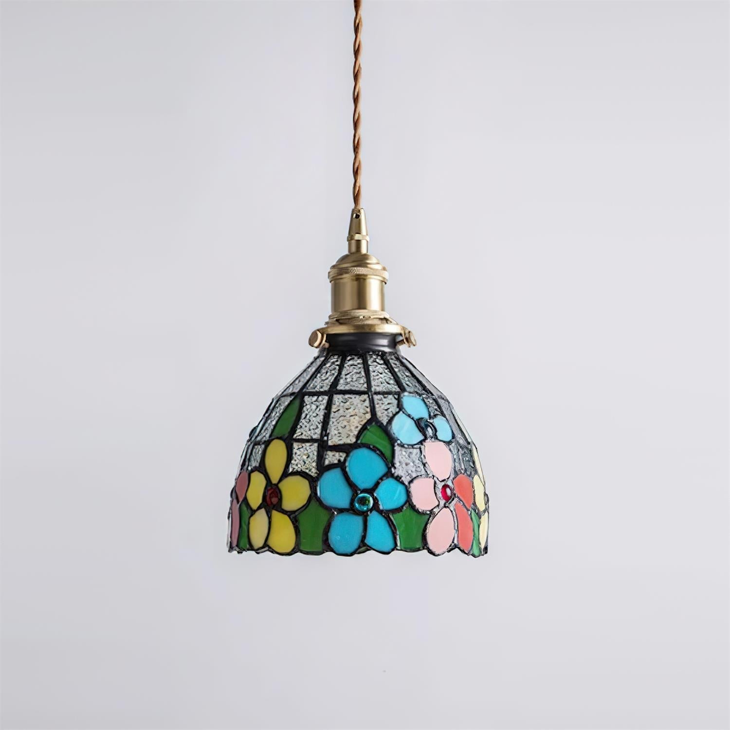 Tiffany Suspension en Verre Effet Mosaïque