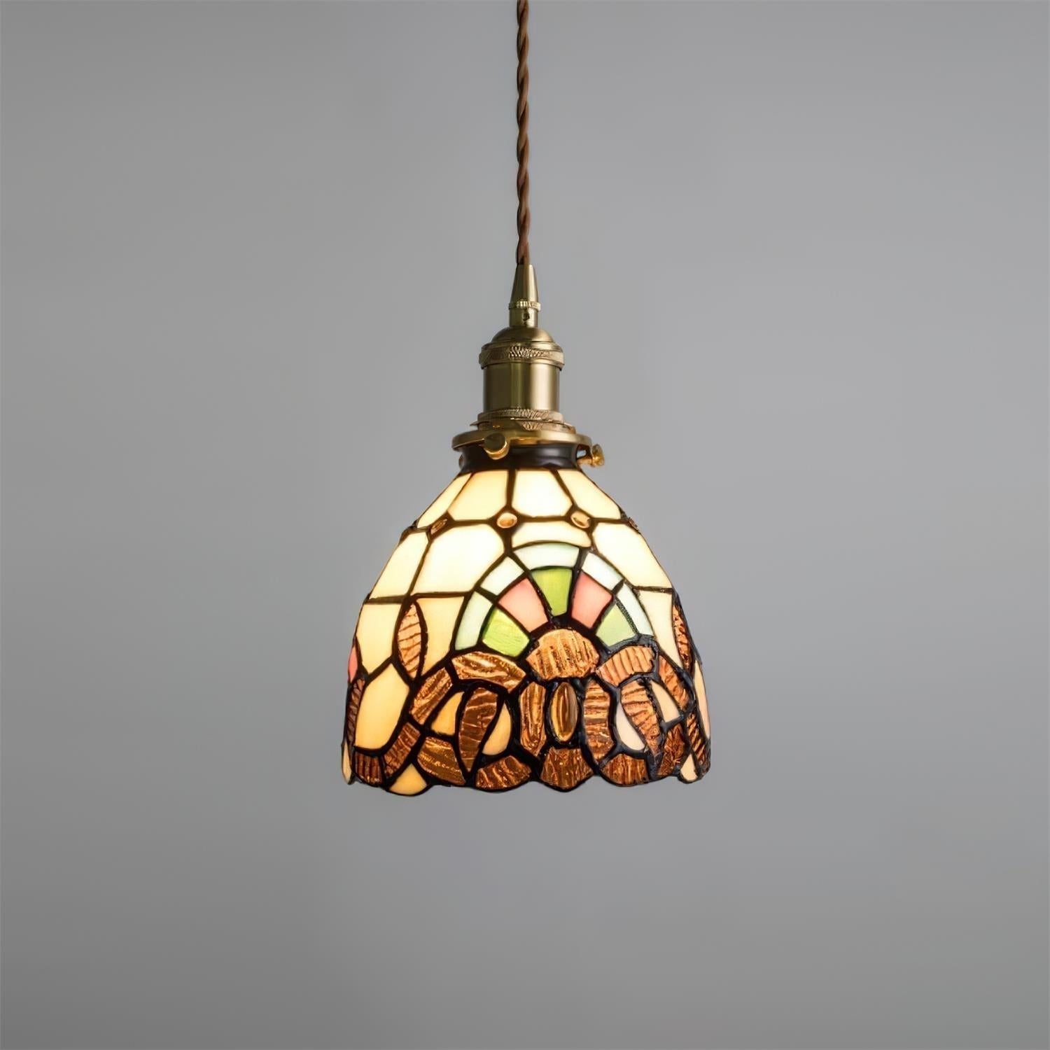 Tiffany Suspension en Verre Effet Mosaïque