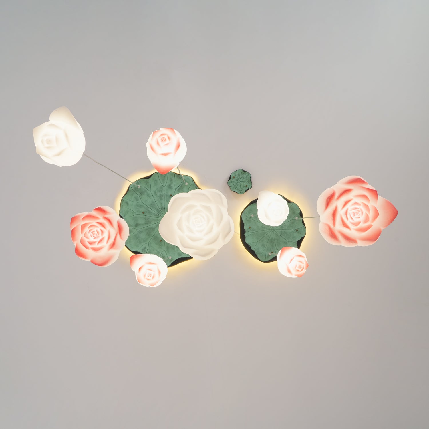 Lustra Suspension 7 Lumières Rose Blanc