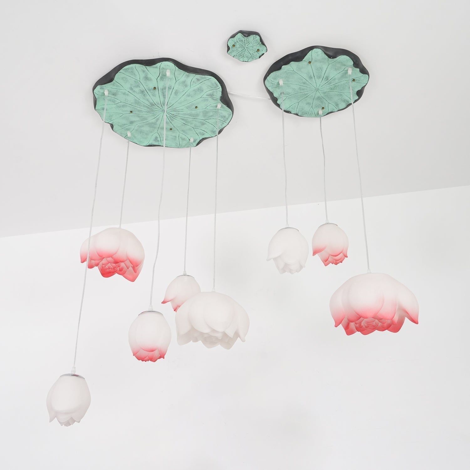 Lustra Suspension 7 Lumières Rose Blanc