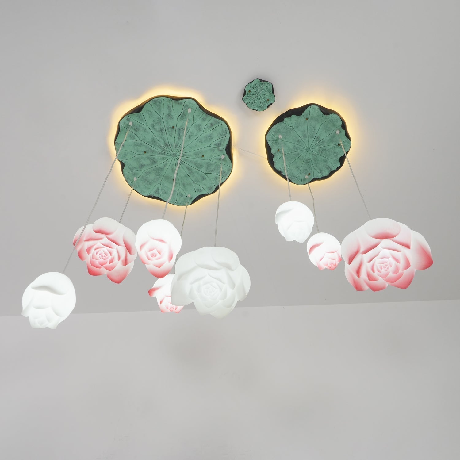 Lustra Suspension 7 Lumières Rose Blanc