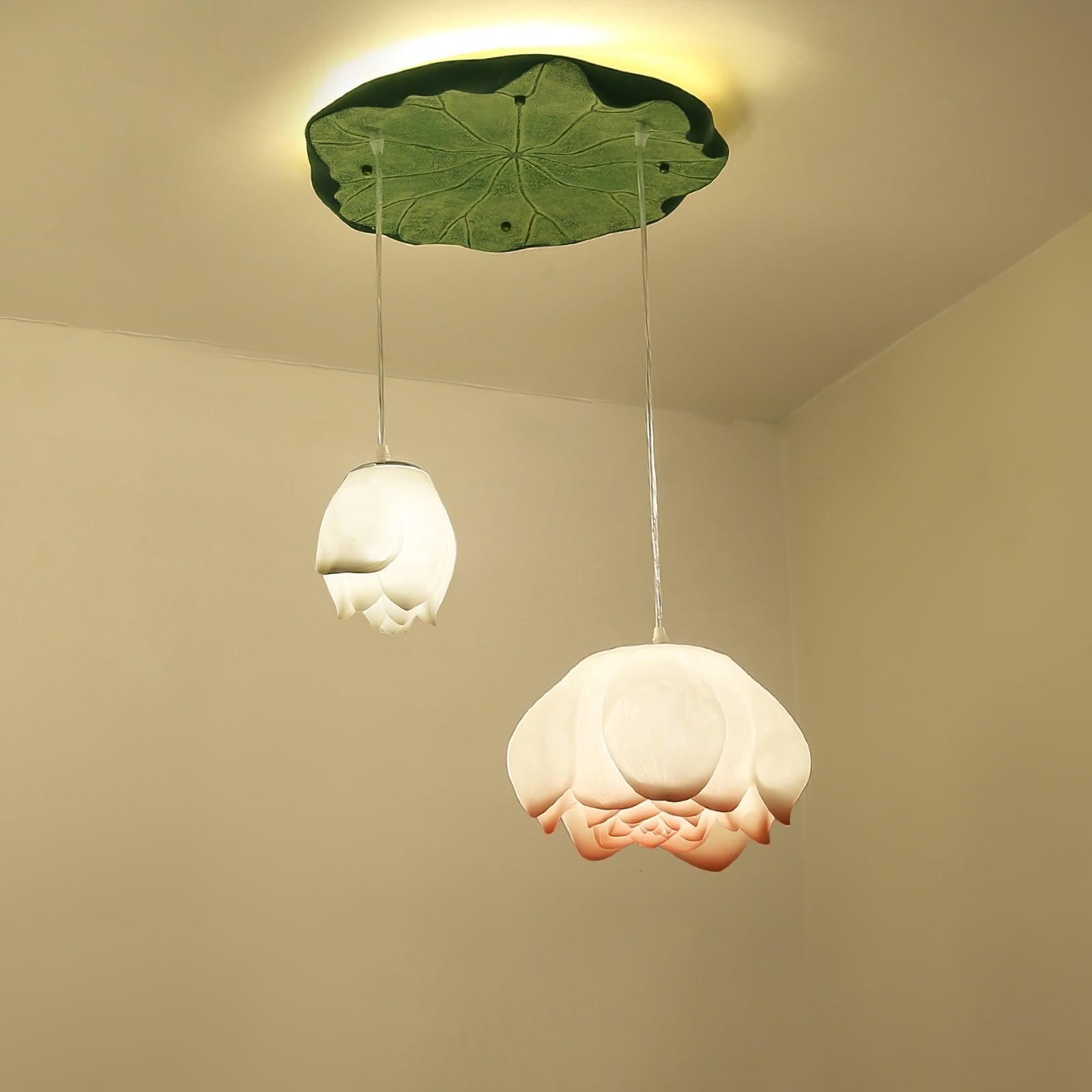 Lustra Suspension 7 Lumières Rose Blanc