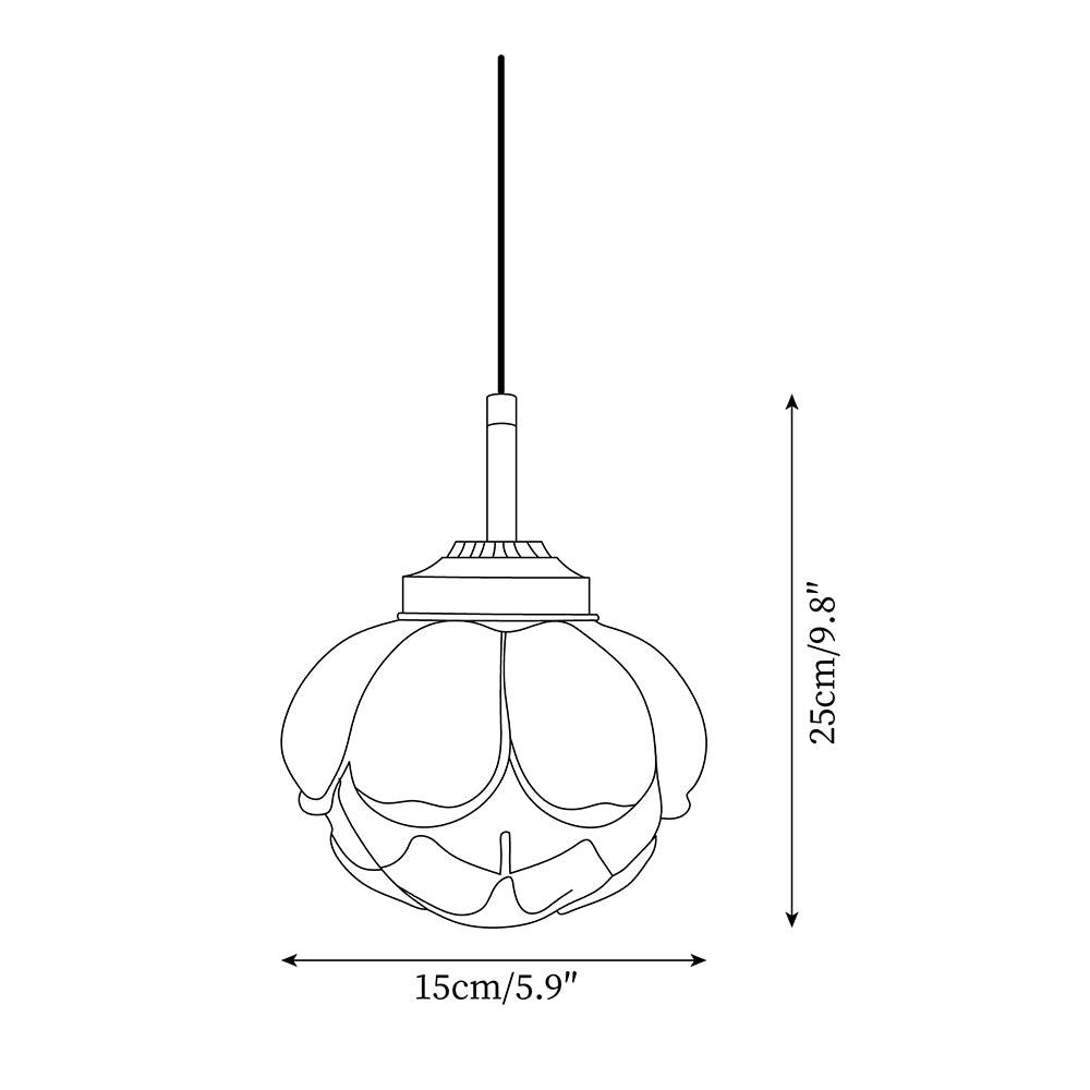 Blaze Suspension Abat-jour Fleur en Verre