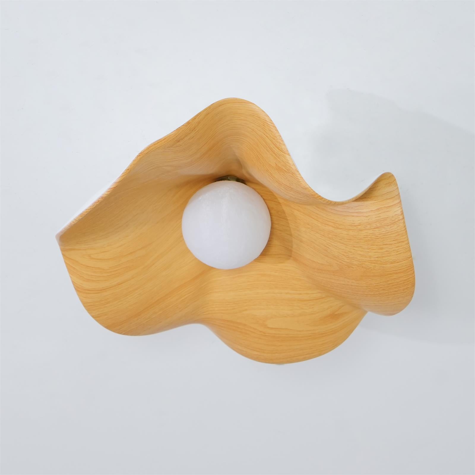 Solara Plafonnier Feuille de Lotus avec finition bois et blanc
