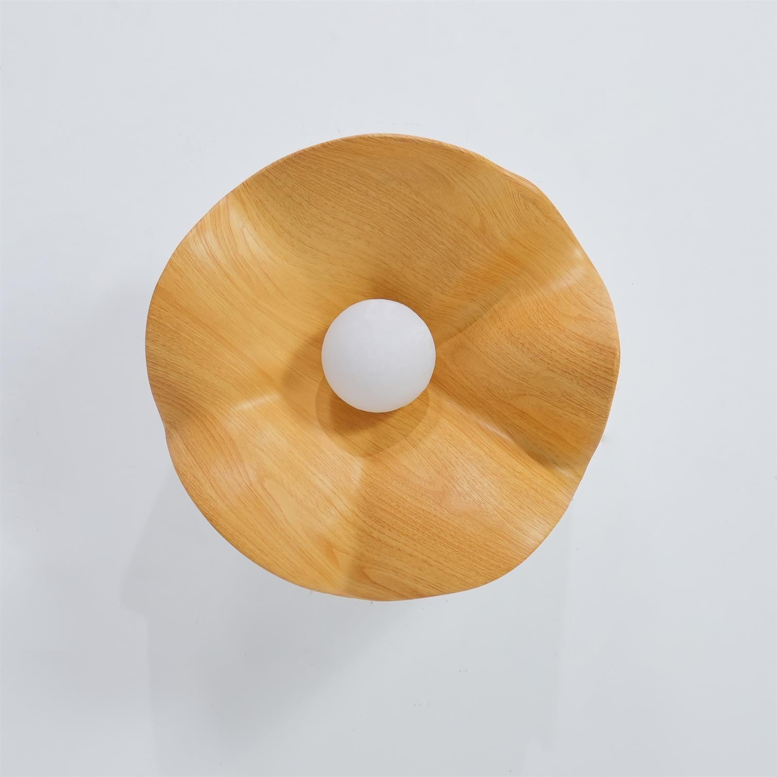 Solara Plafonnier Feuille de Lotus avec finition bois et blanc