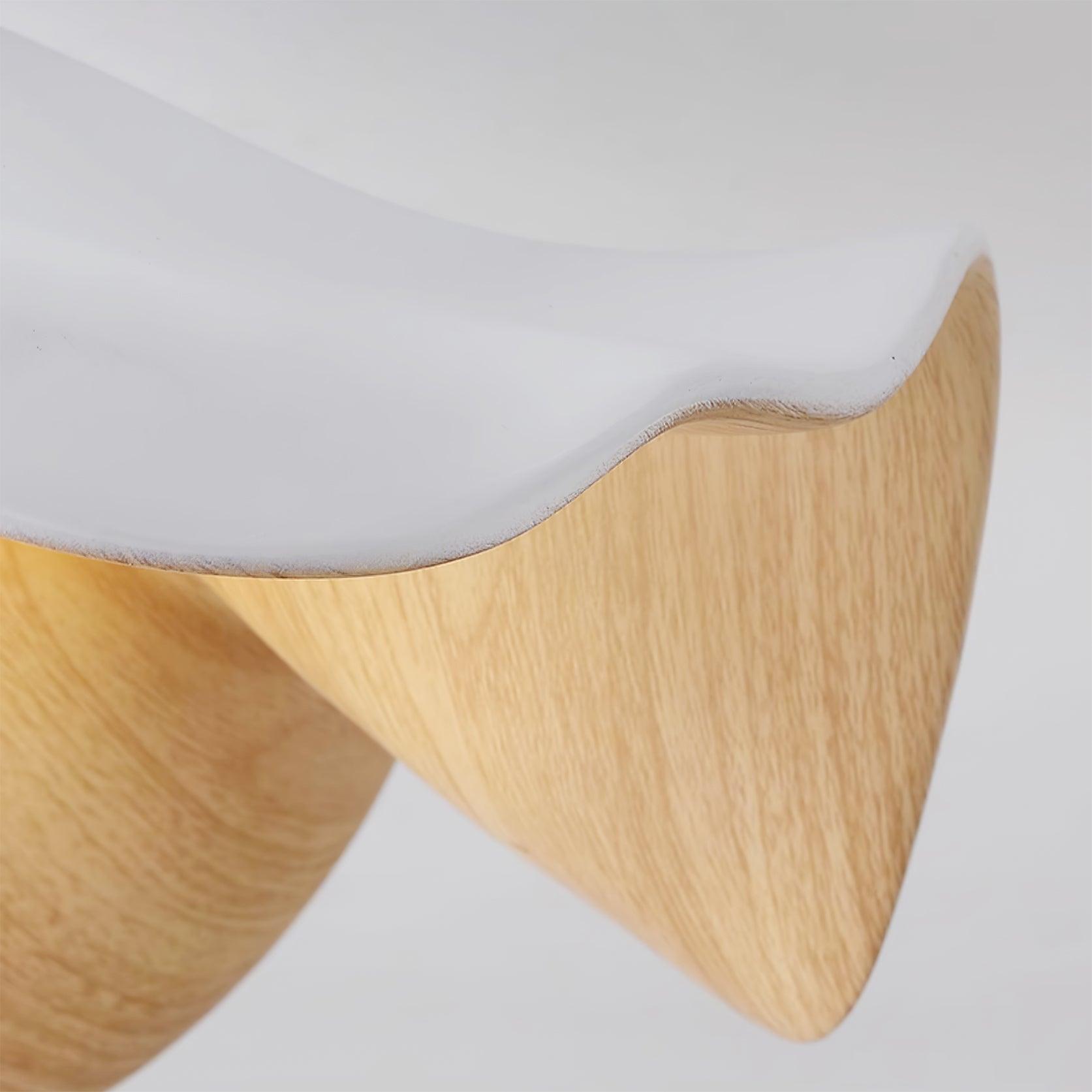 Solara Plafonnier Feuille de Lotus avec finition bois et blanc