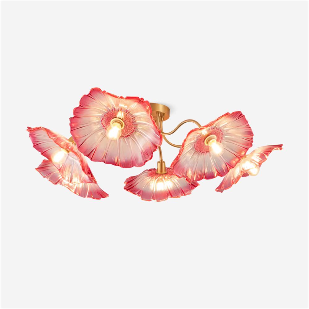 Solara Plafonnier en Verre Feuille avec Laiton Élégant