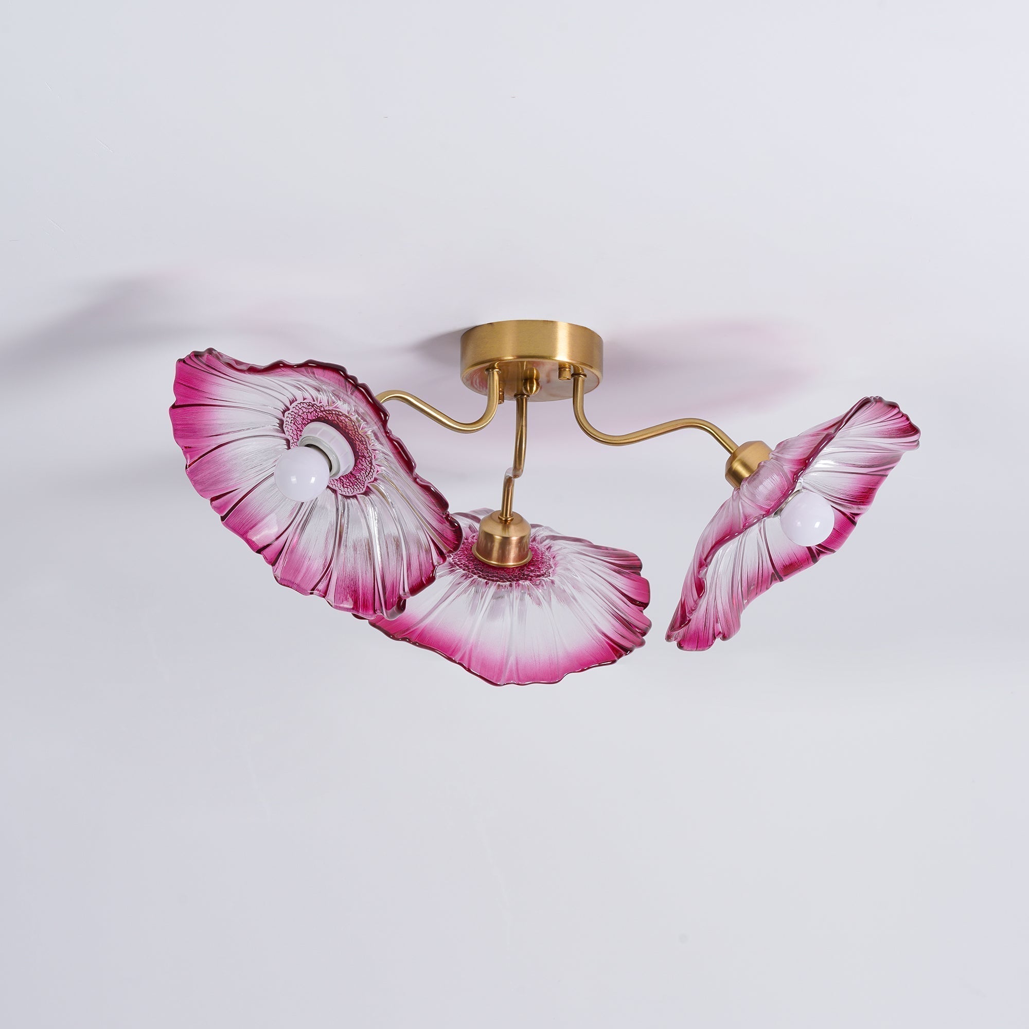 Solara Plafonnier en Verre Feuille avec Laiton Élégant
