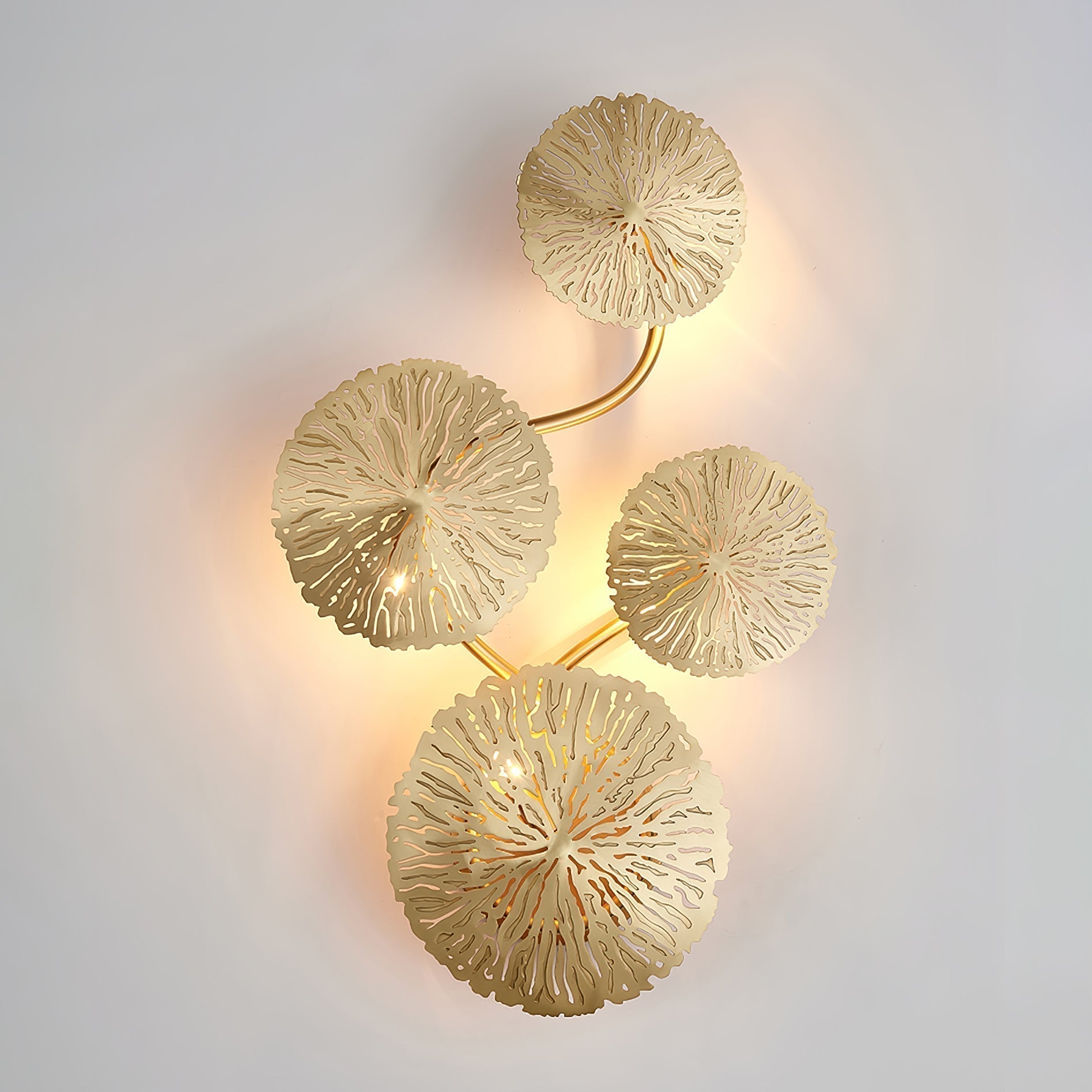 Lustra Applique Murale Feuille De Lotus En Laiton
