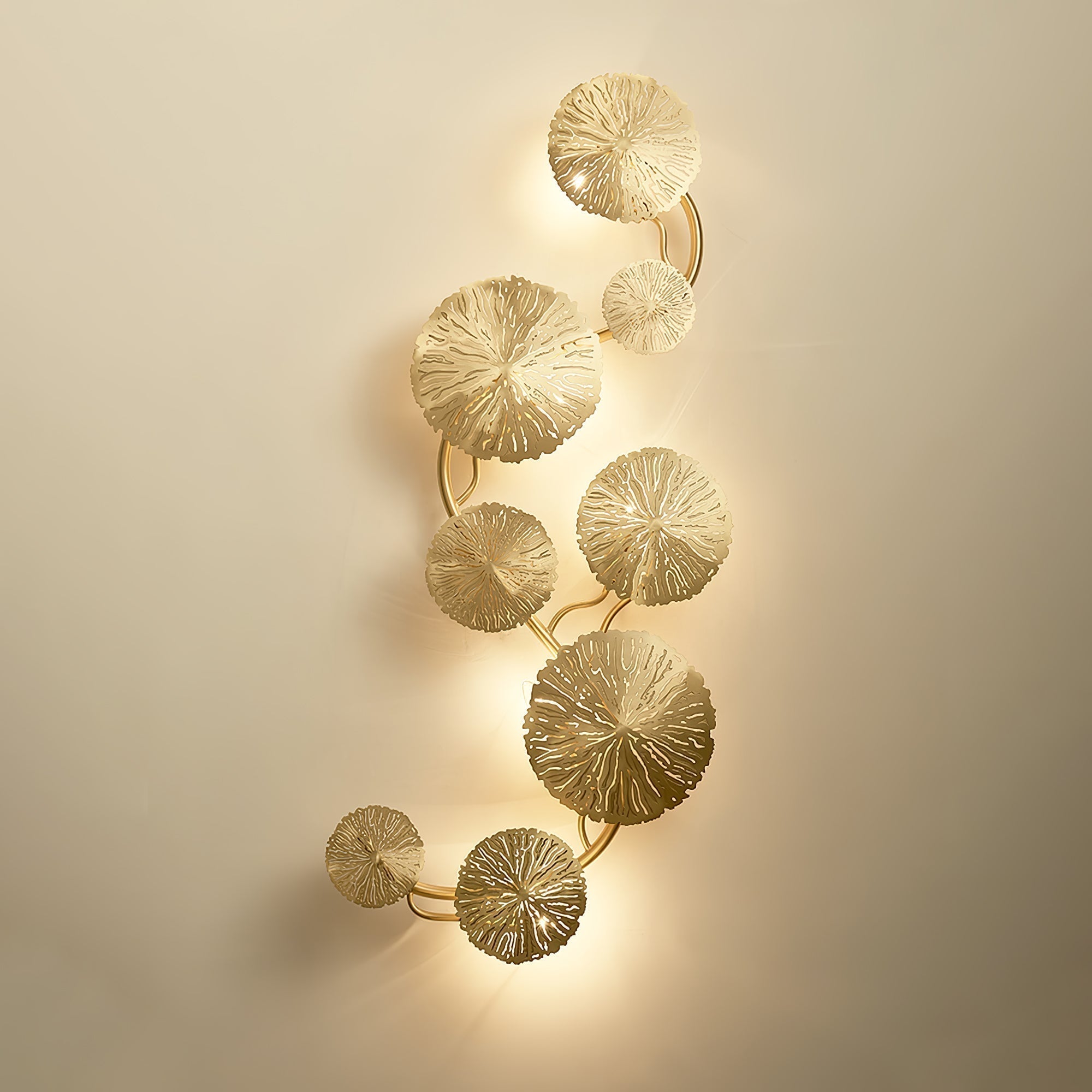 Lustra Applique Murale Feuille De Lotus En Laiton