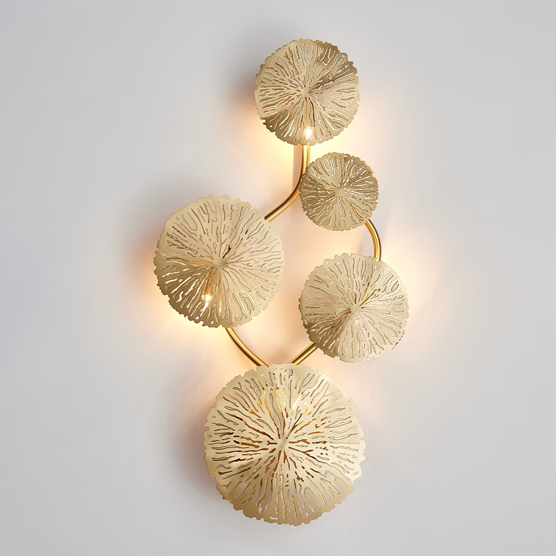 Lustra Applique Murale Feuille De Lotus En Laiton