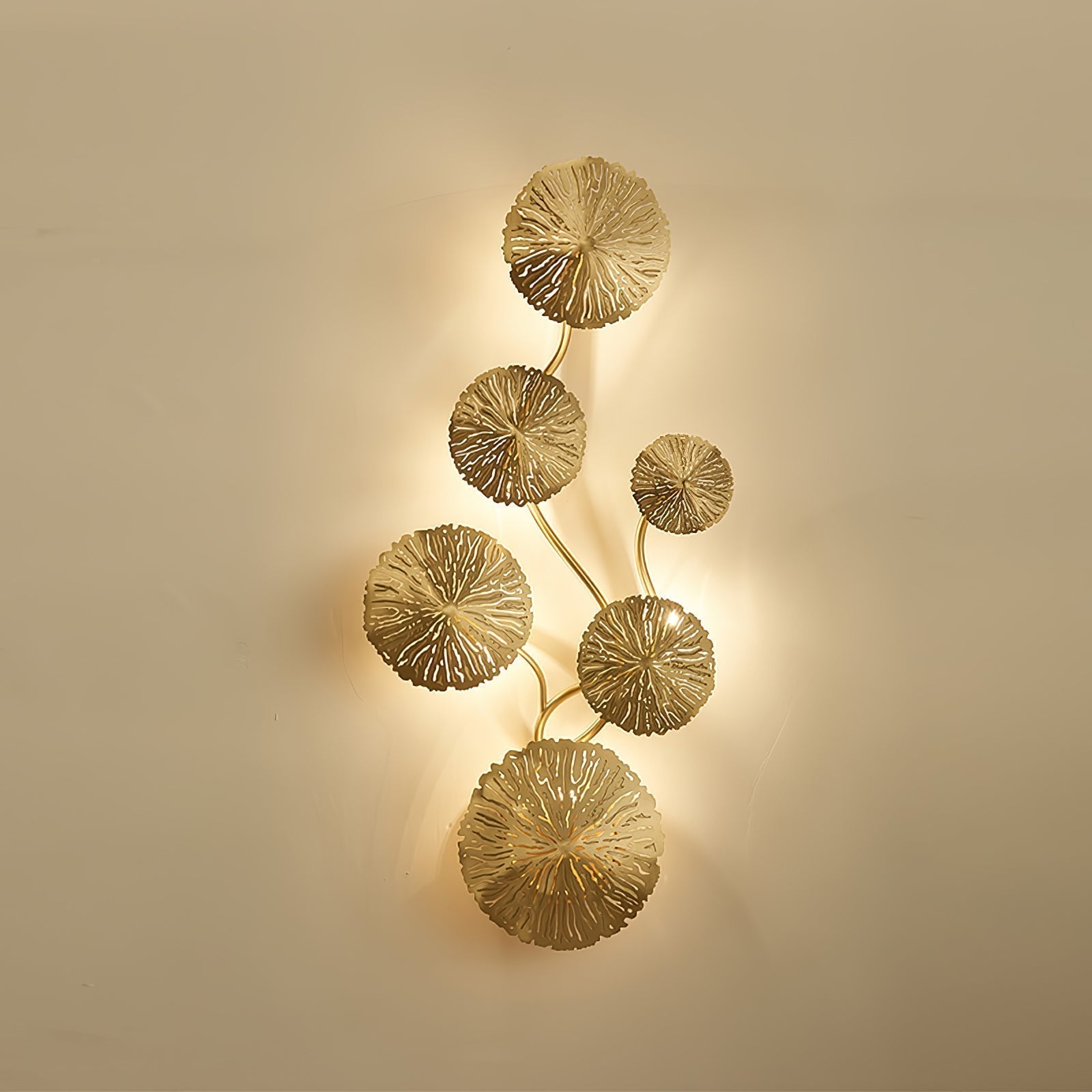 Lustra Applique Murale Feuille De Lotus En Laiton