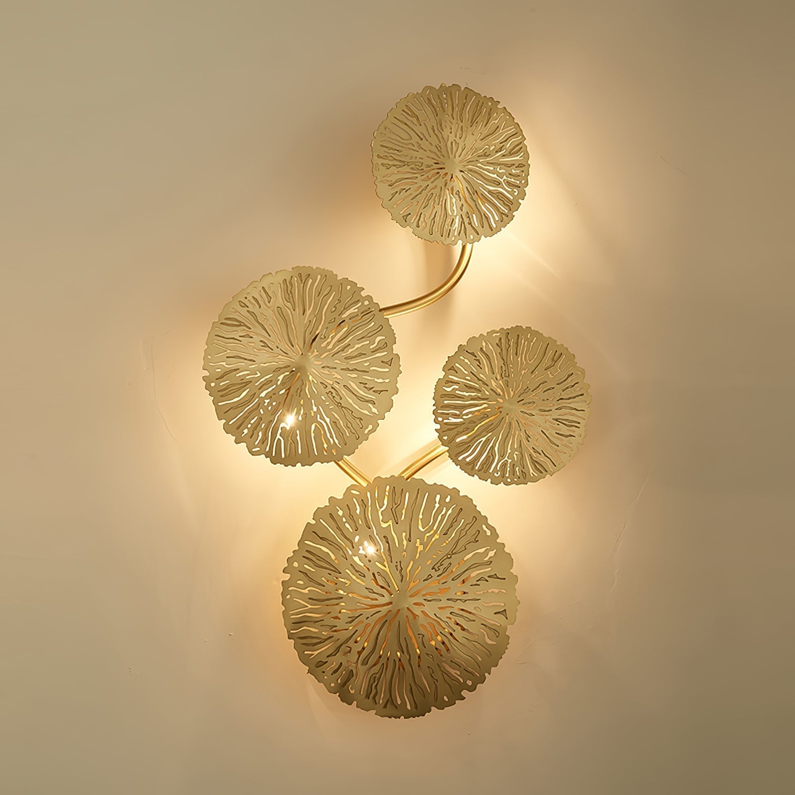 Lustra Applique Murale Feuille De Lotus En Laiton