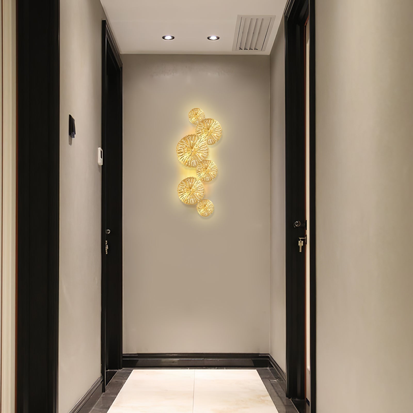 Lustra Applique Murale Feuille De Lotus En Laiton