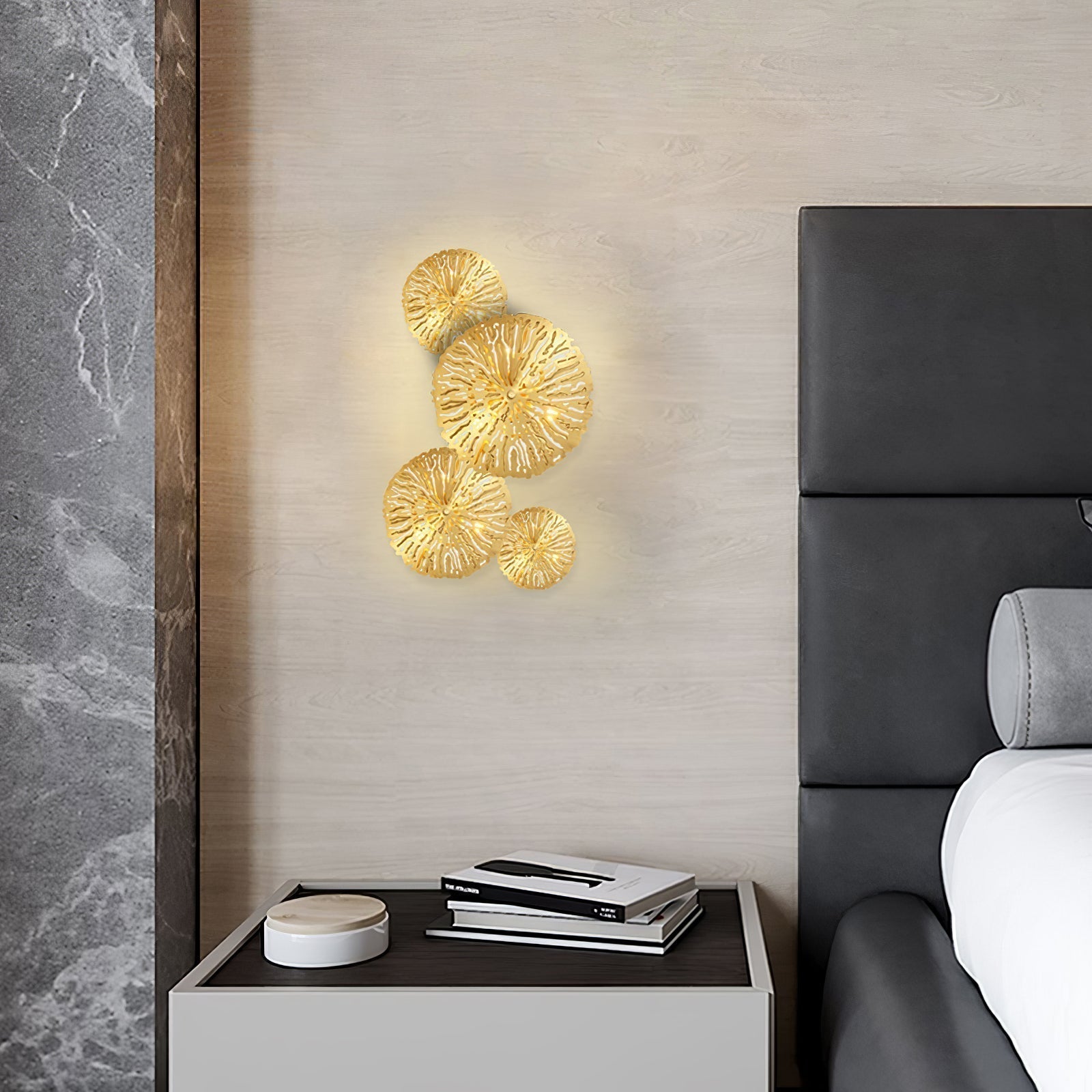 Lustra Applique Murale Feuille De Lotus En Laiton