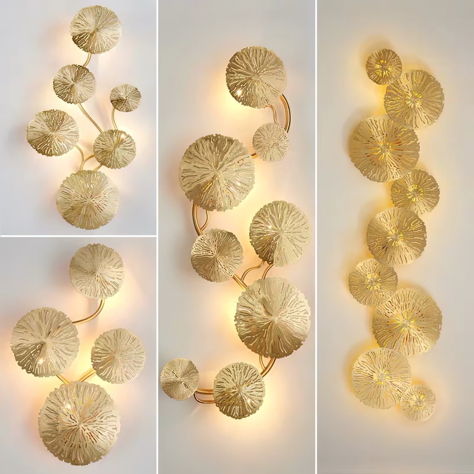 Lustra Applique Murale Feuille De Lotus En Laiton