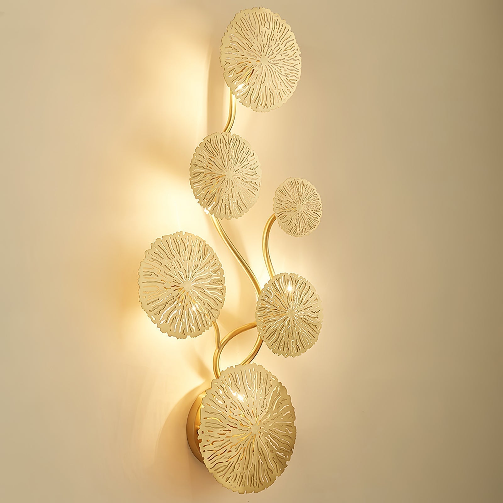 Lustra Applique Murale Feuille De Lotus En Laiton
