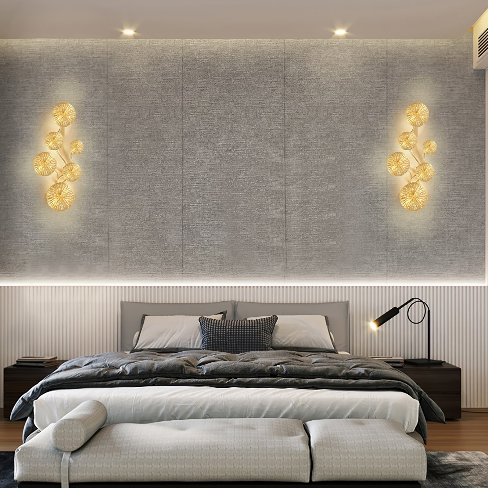 Lustra Applique Murale Feuille De Lotus En Laiton