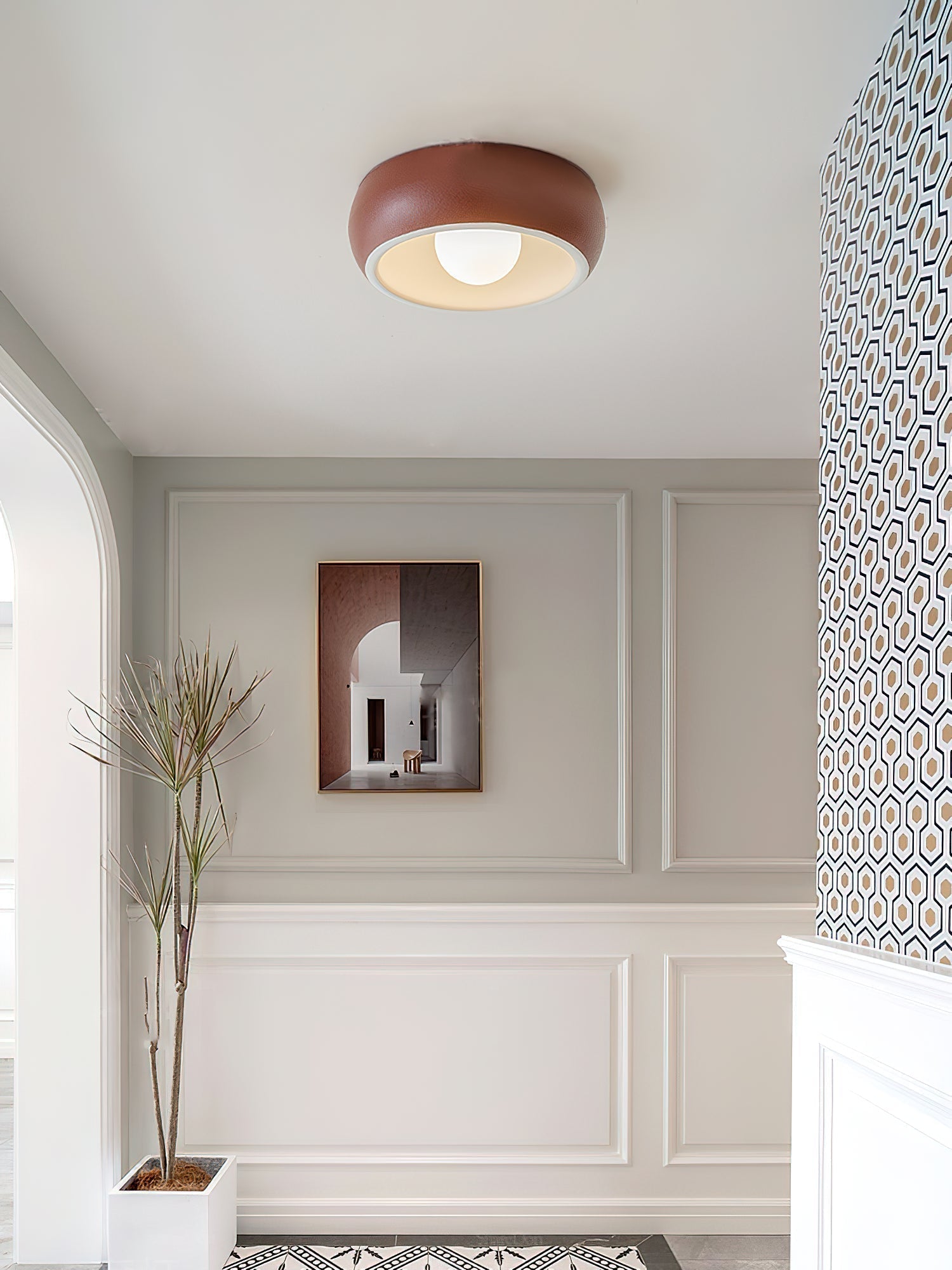Louis Moderne Minimaliste Ronde Verre Plafonnier