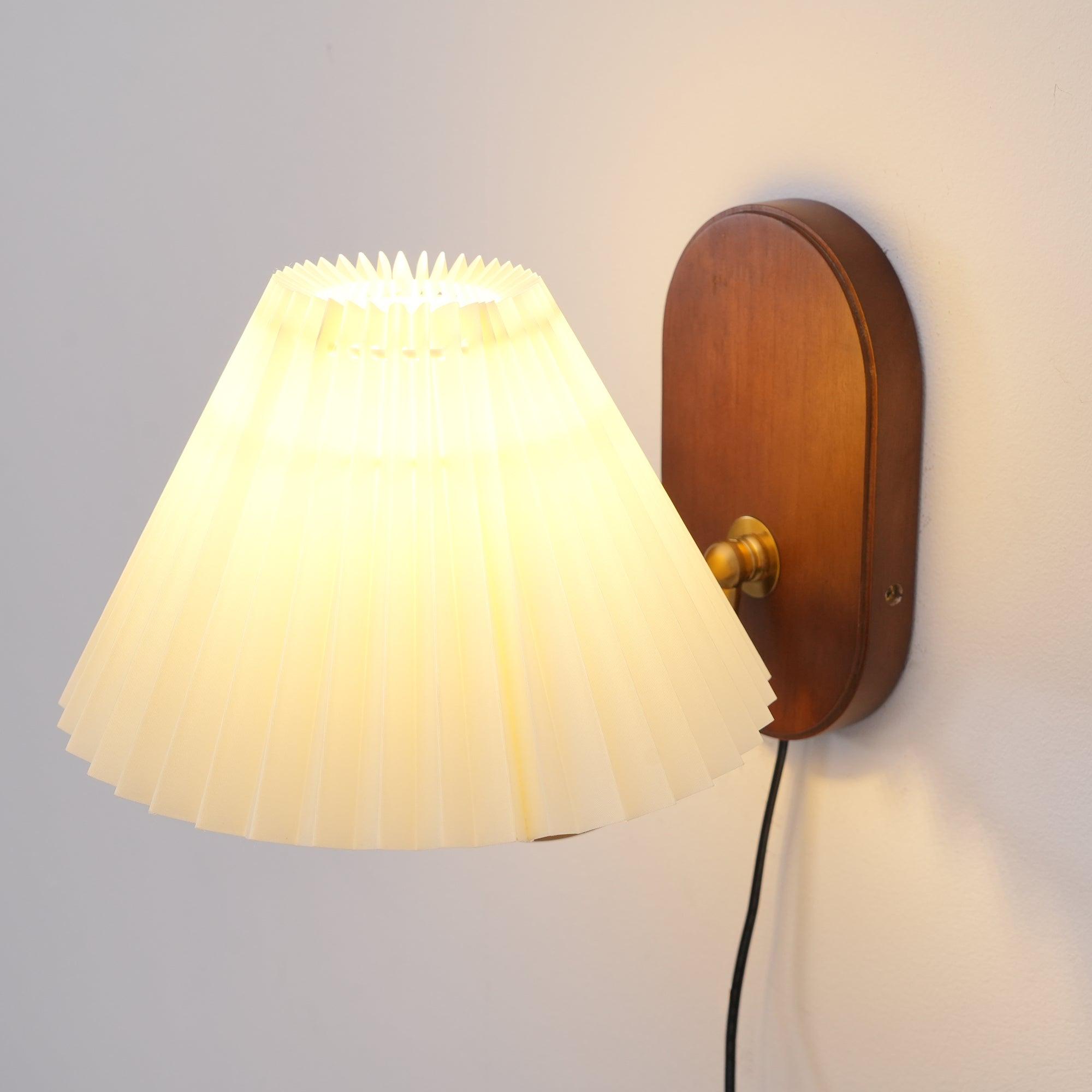 Auburn Fabric Plug In Wall Lamp