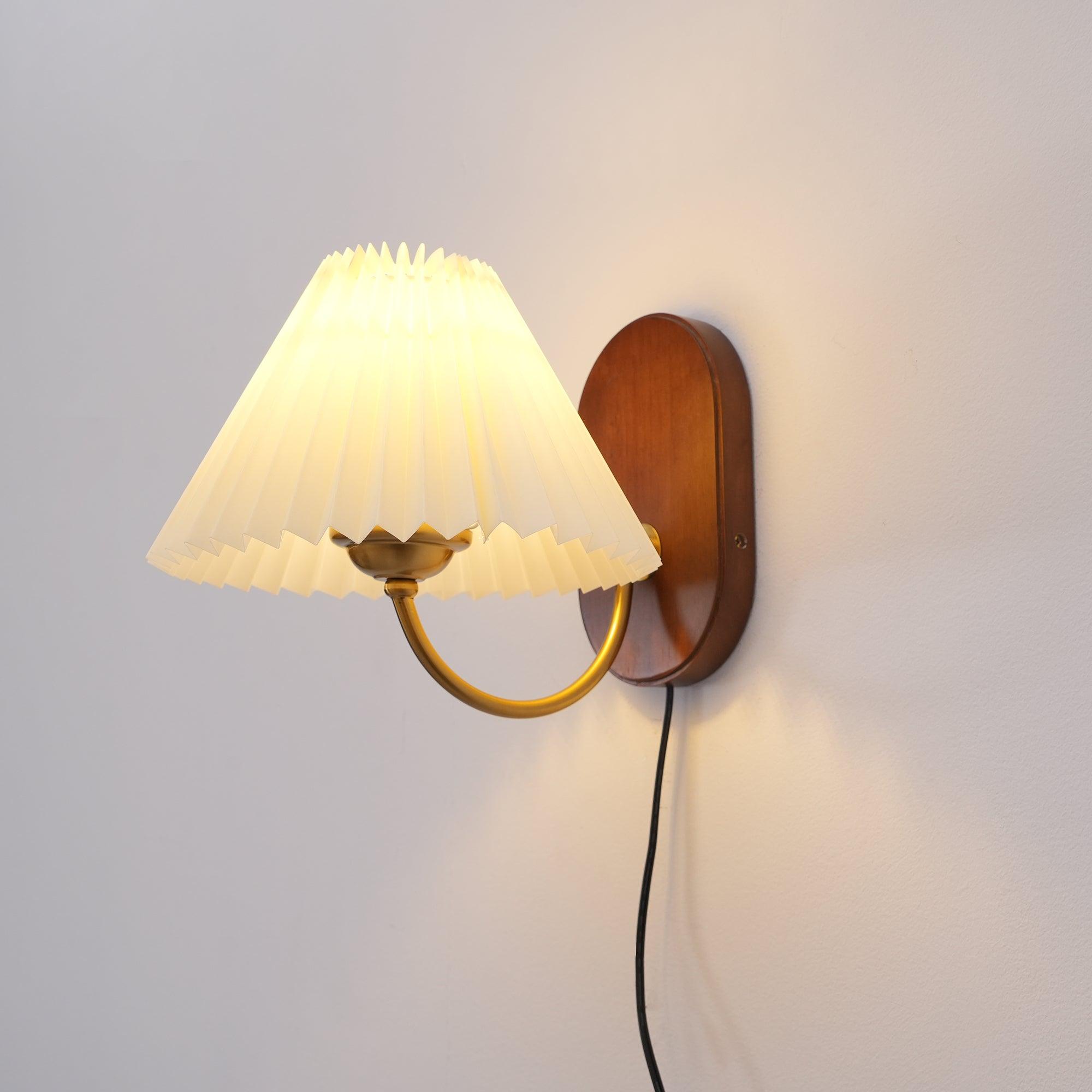 Auburn Fabric Plug In Wall Lamp