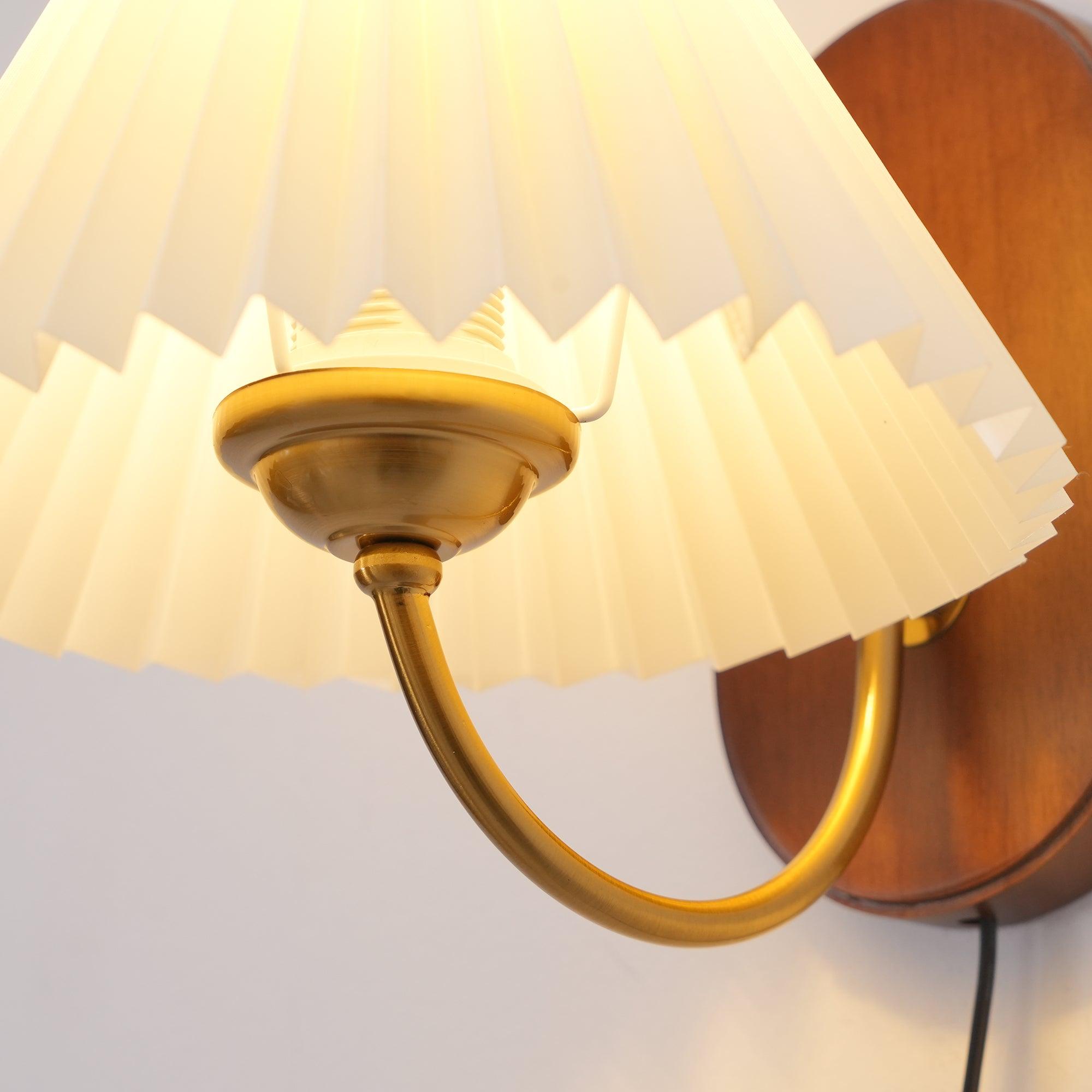 Auburn Fabric Plug In Wall Lamp