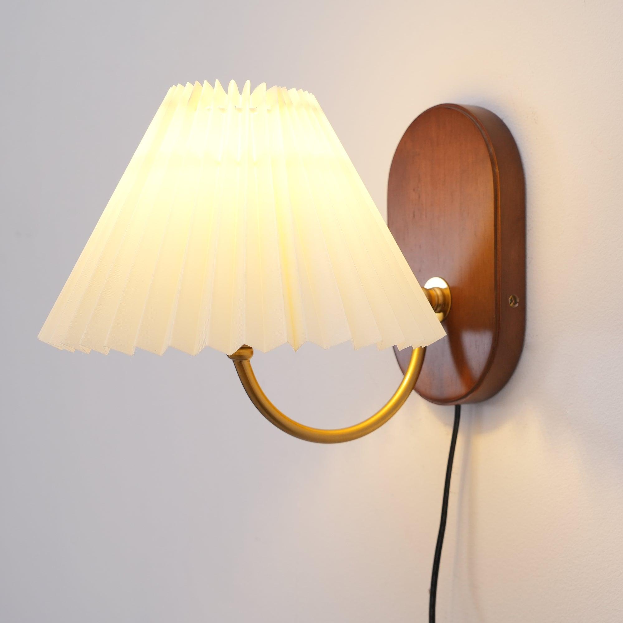 Auburn Fabric Plug In Wall Lamp