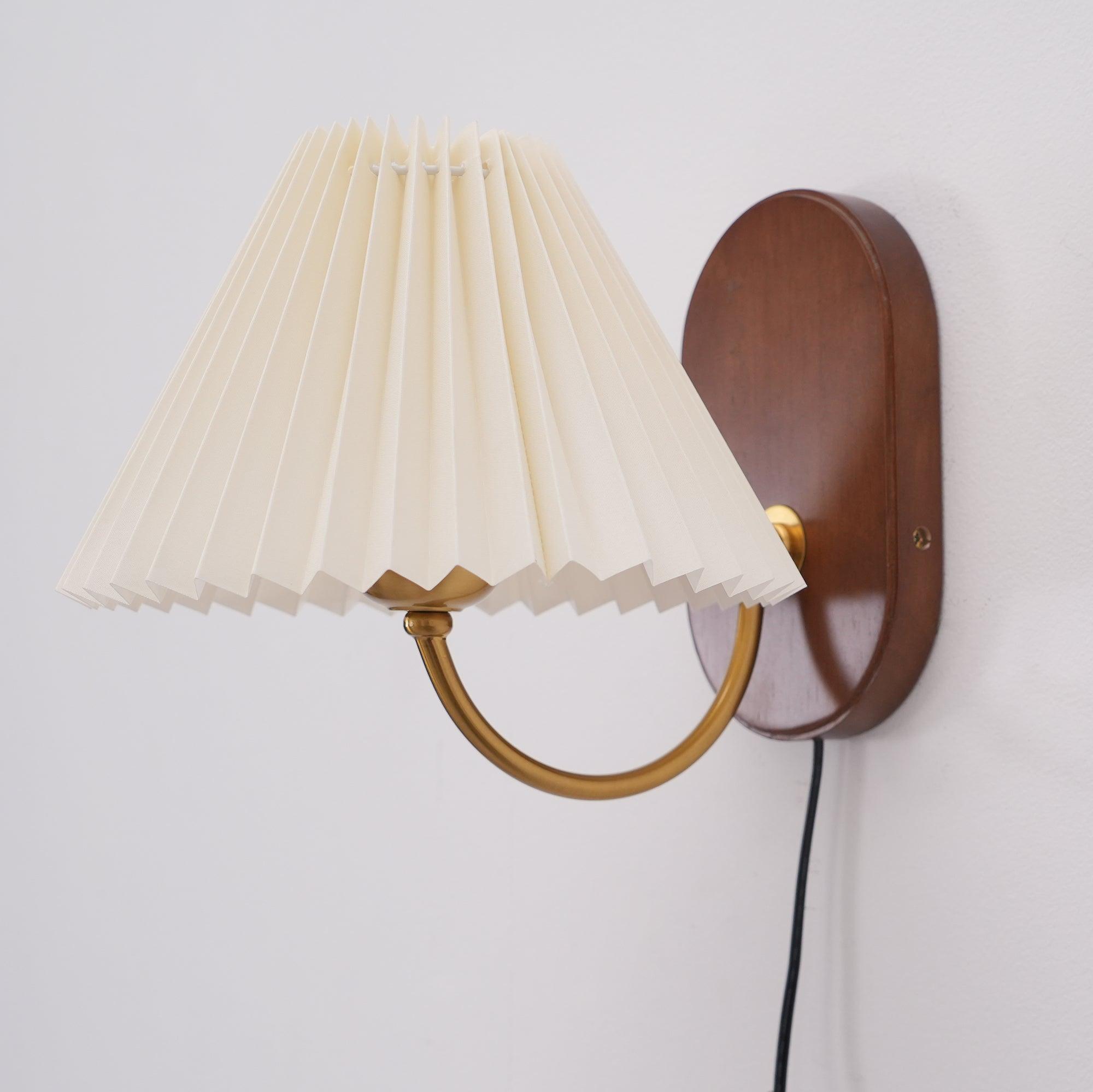 Auburn Fabric Plug In Wall Lamp