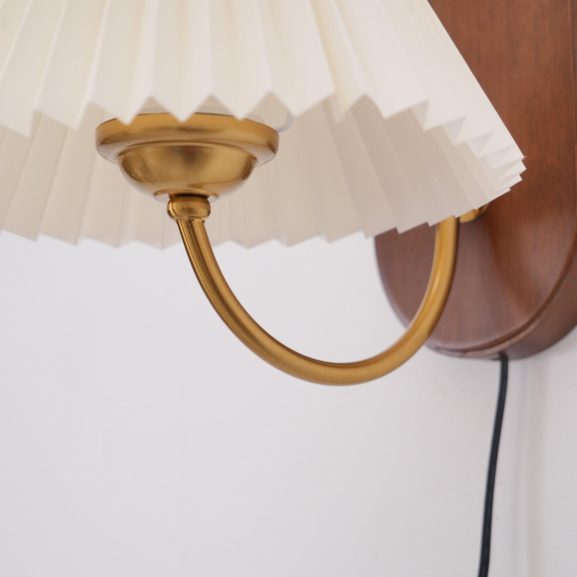 Auburn Fabric Plug In Wall Lamp