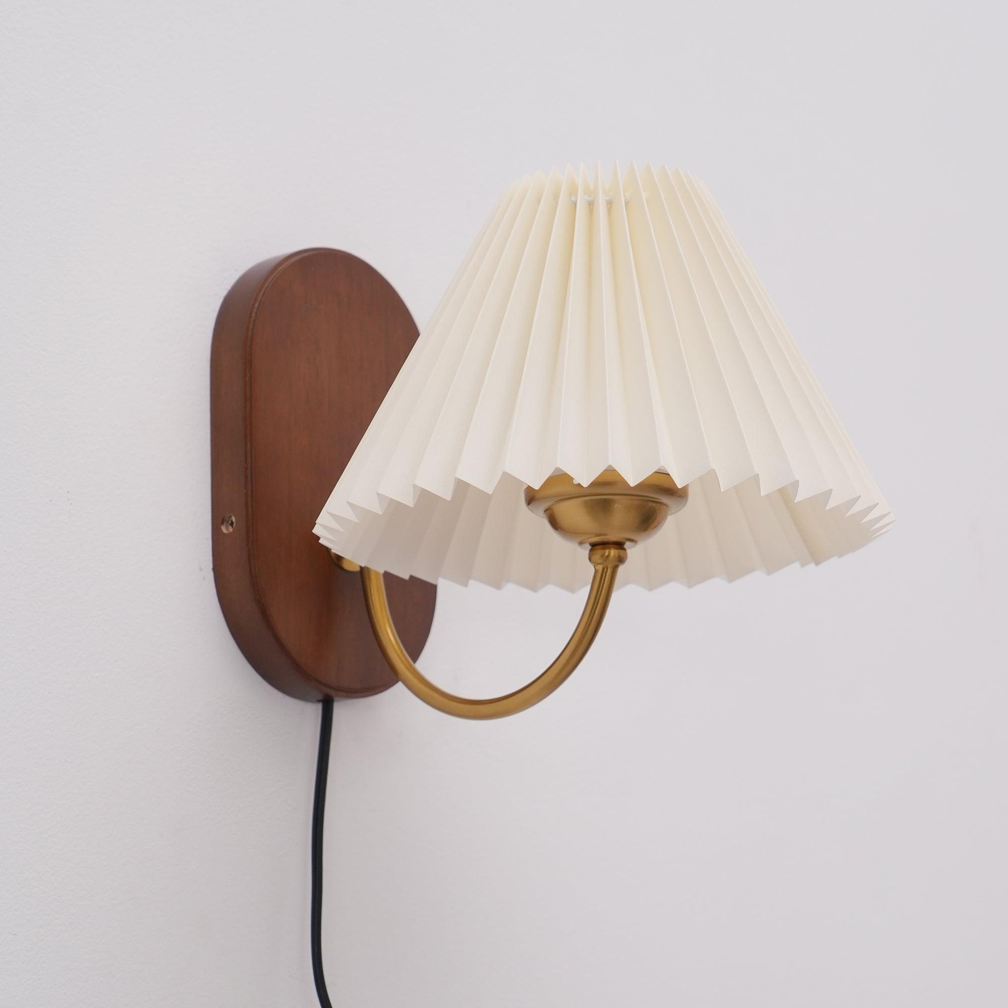Auburn Fabric Plug In Wall Lamp