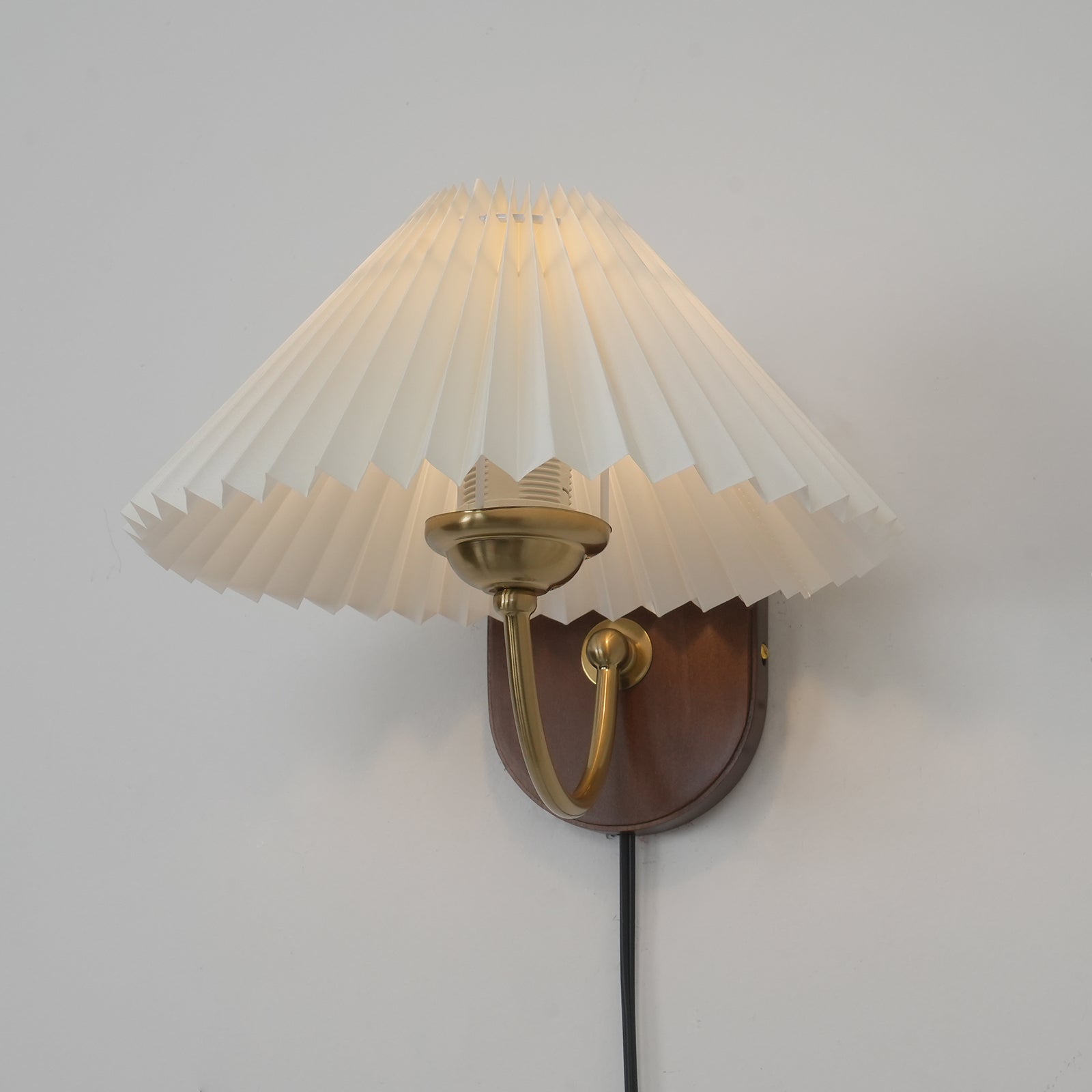Auburn Fabric Plug In Wall Lamp
