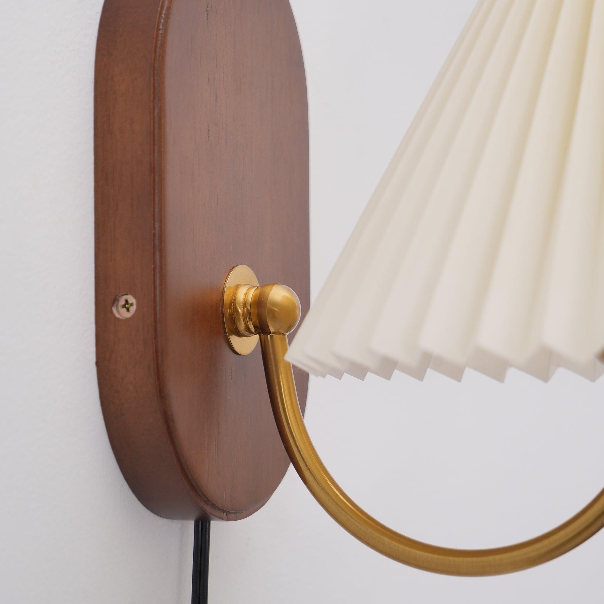 Auburn Fabric Plug In Wall Lamp