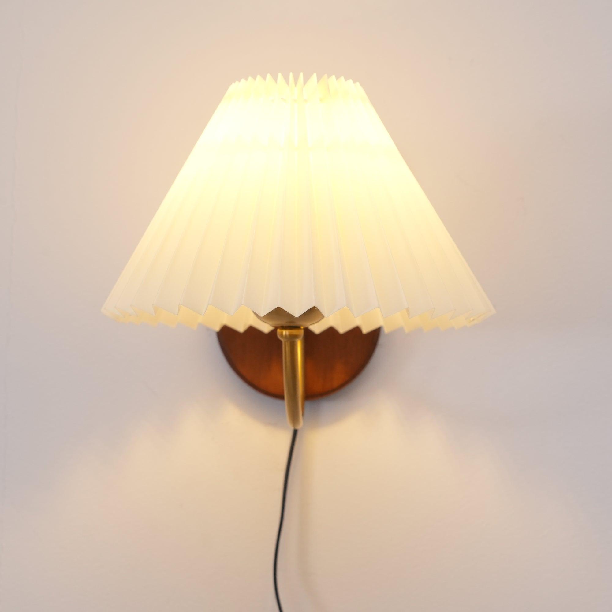 Auburn Fabric Plug In Wall Lamp