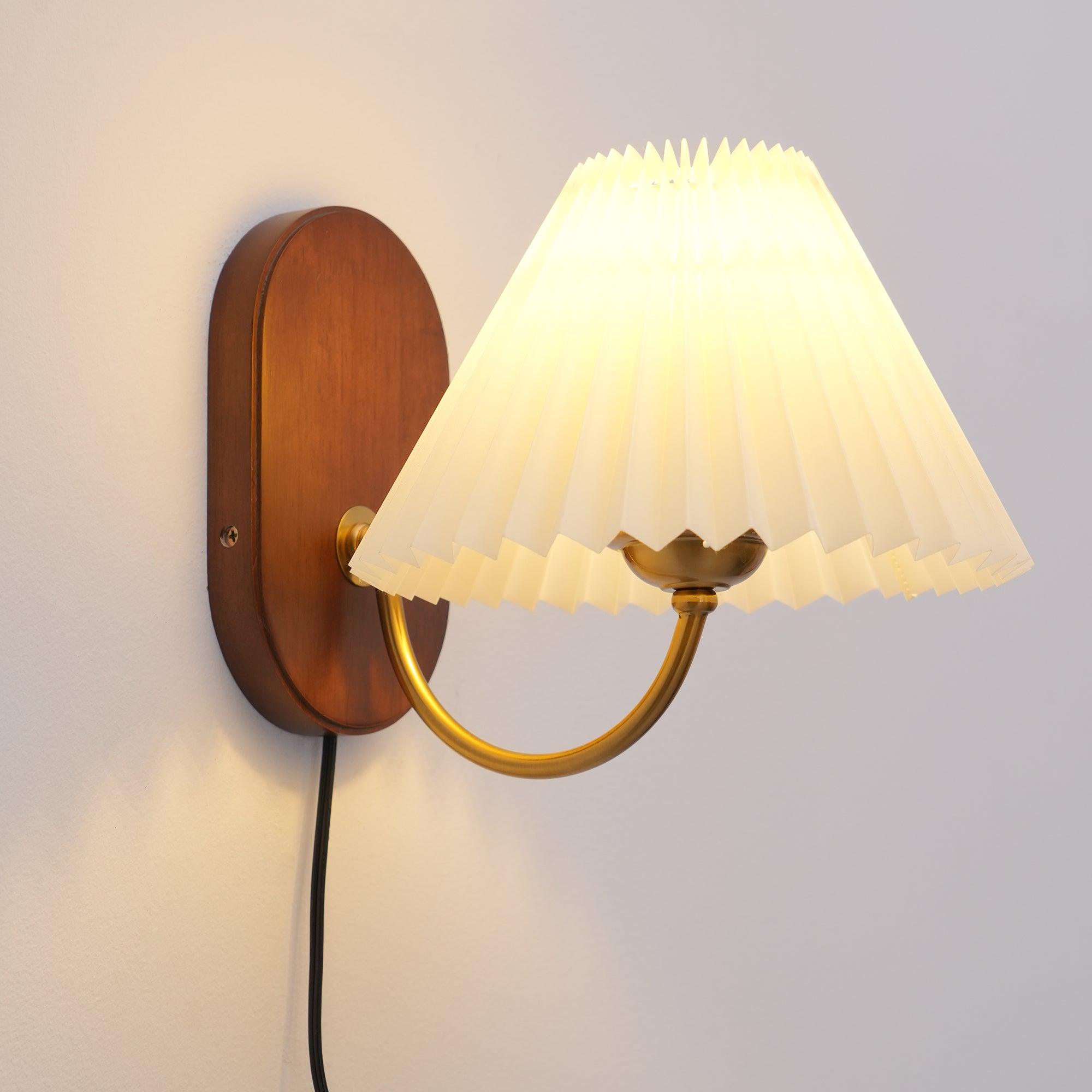 Auburn Fabric Plug In Wall Lamp