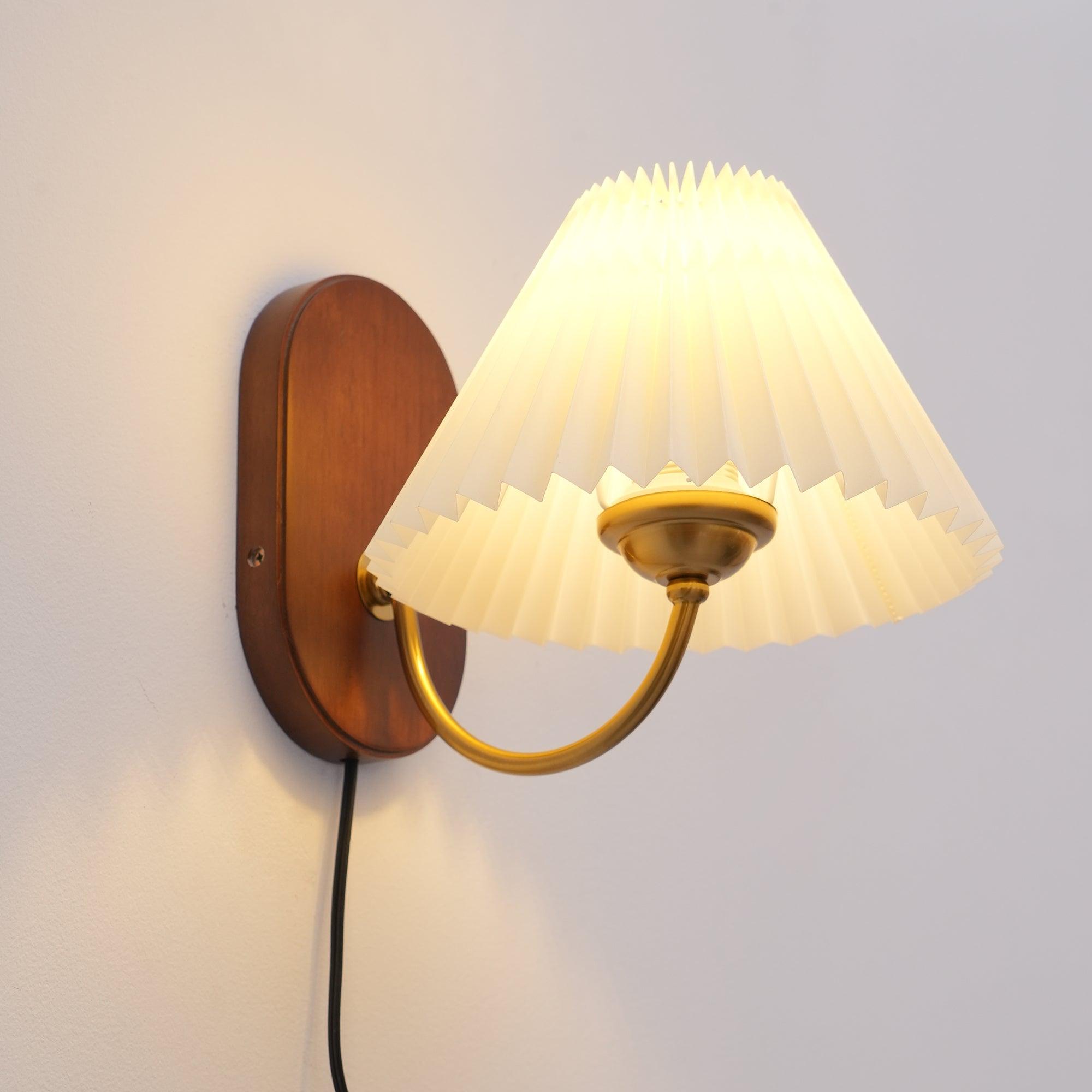 Auburn Fabric Plug In Wall Lamp