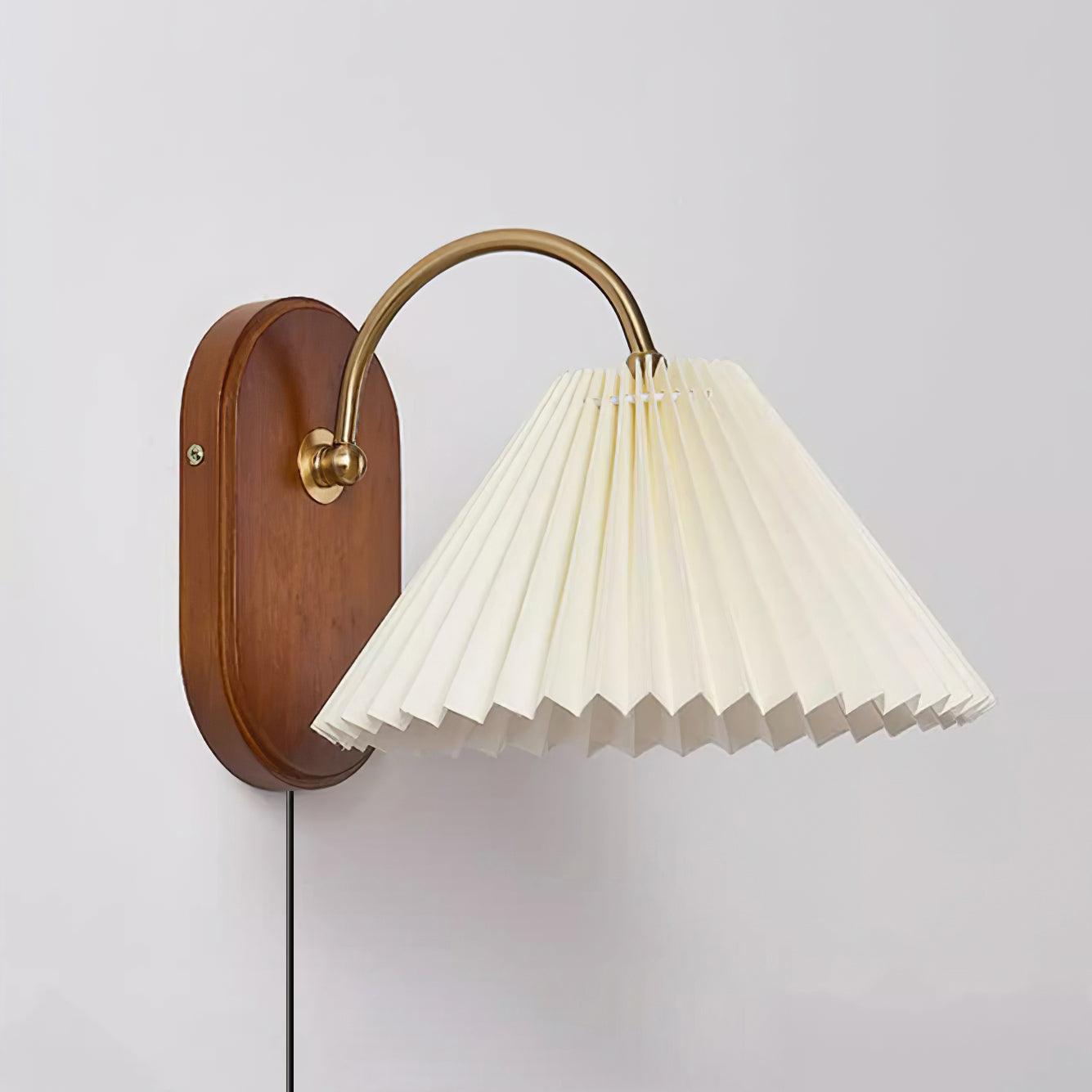 Auburn Fabric Plug In Wall Lamp