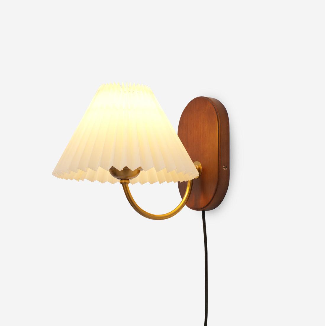 Auburn Fabric Plug In Wall Lamp