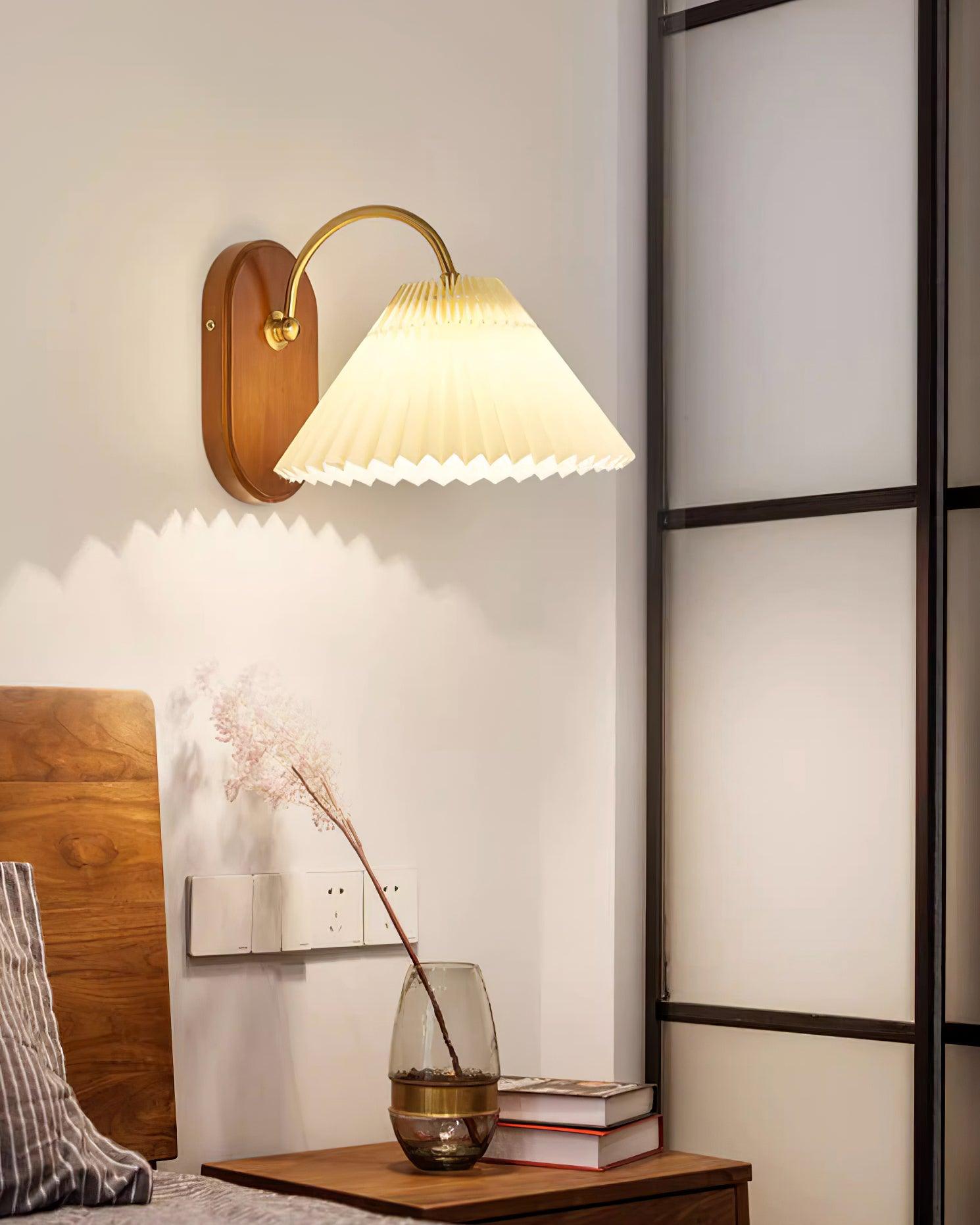 Auburn Fabric Plug In Wall Lamp