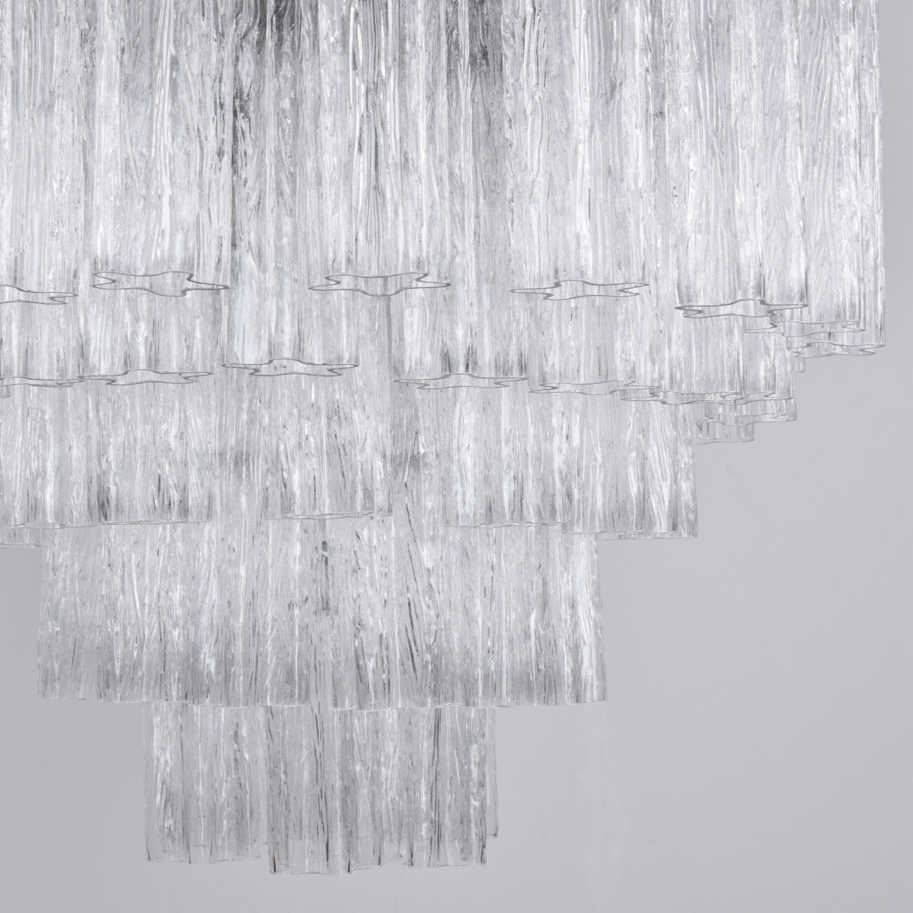 Aurora Lustre Transparent Verre Multi-Étage Cristal Lueur