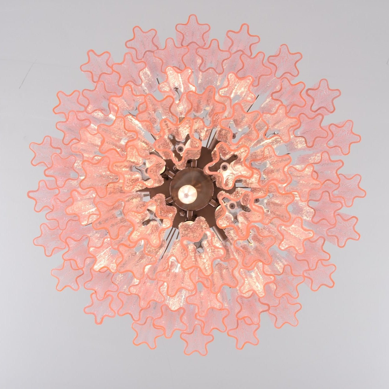 Aurora Lustre Rose Verre Multi-Étage Romantique