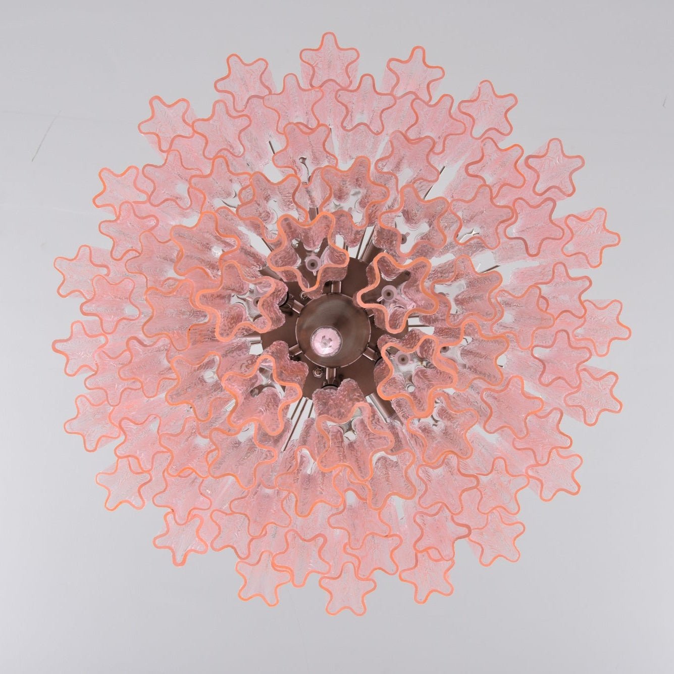 Aurora Lustre Rose Verre Multi-Étage Romantique