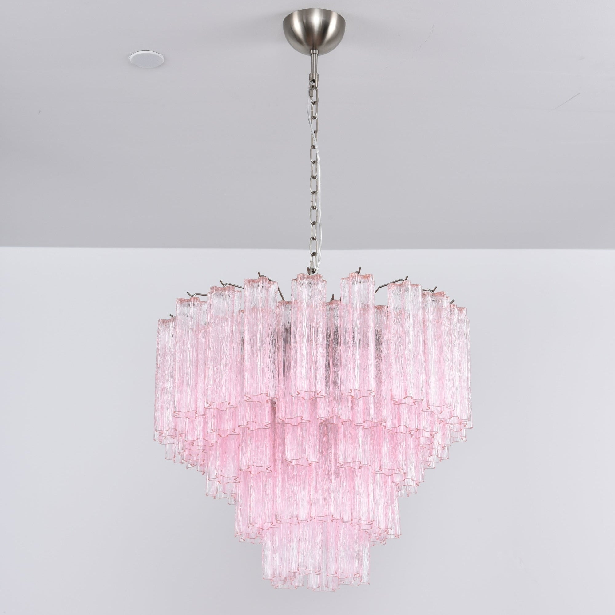 Aurora Lustre Rose Verre Multi-Étage Romantique