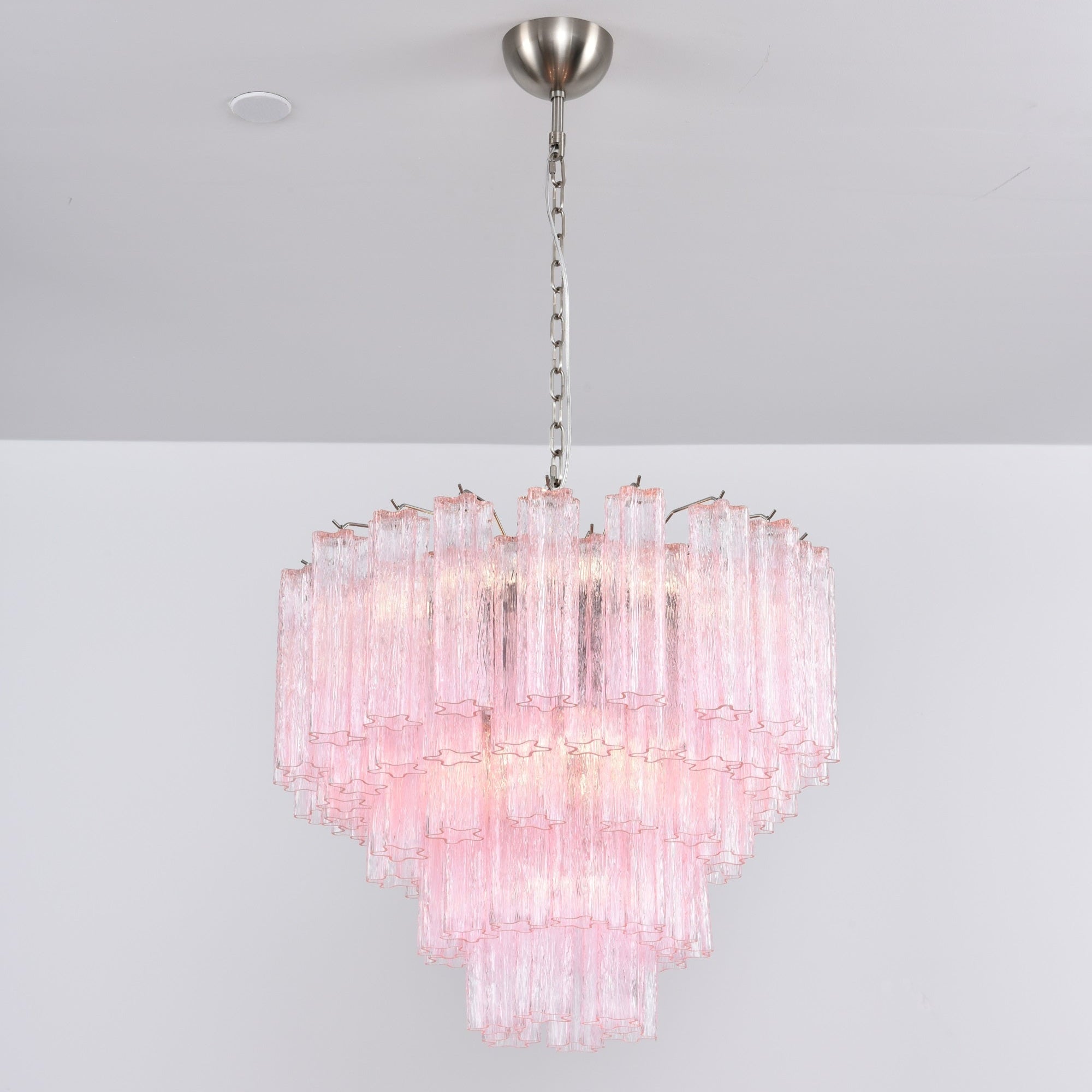 Aurora Lustre Rose Verre Multi-Étage Romantique