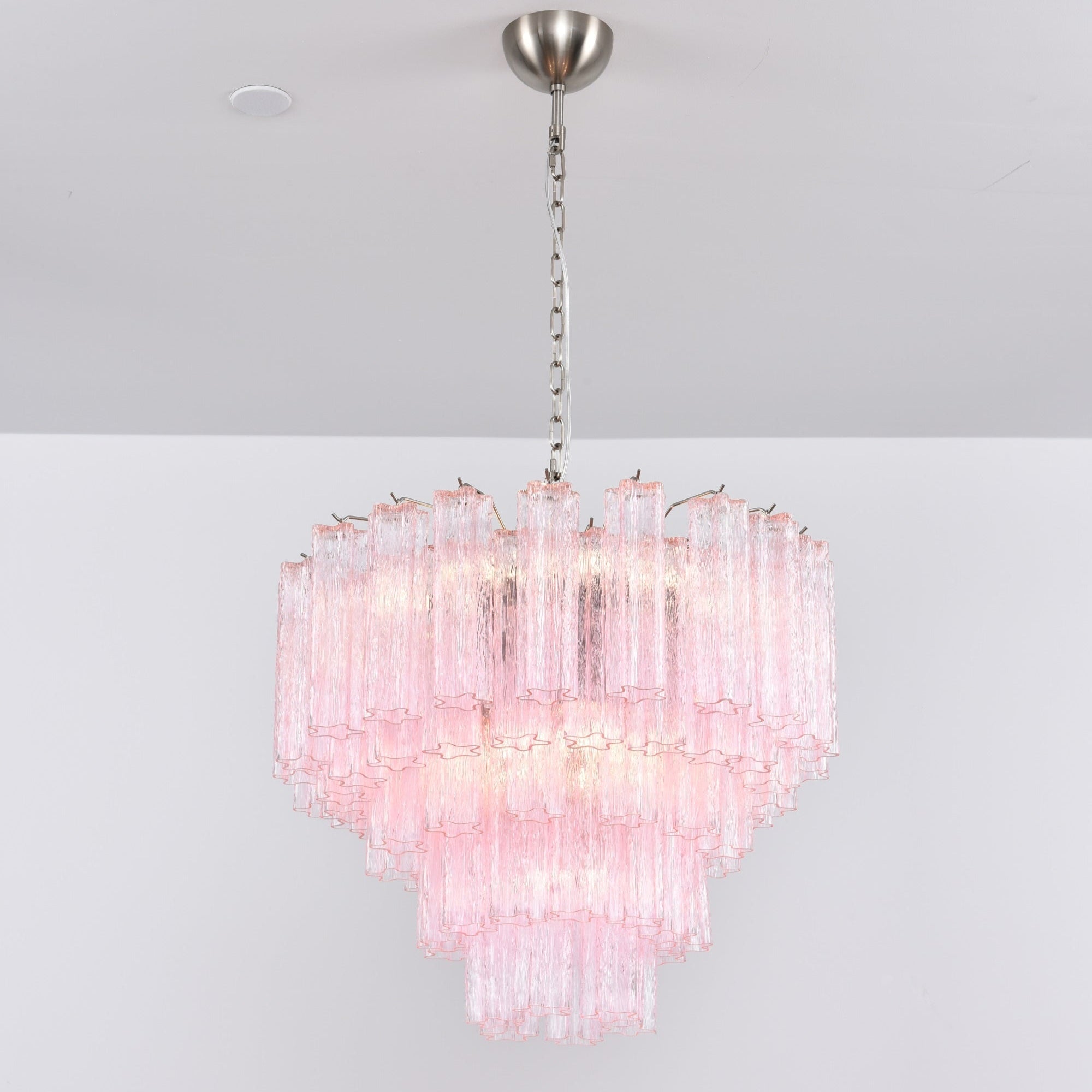 Aurora Lustre Rose Verre Multi-Étage Romantique