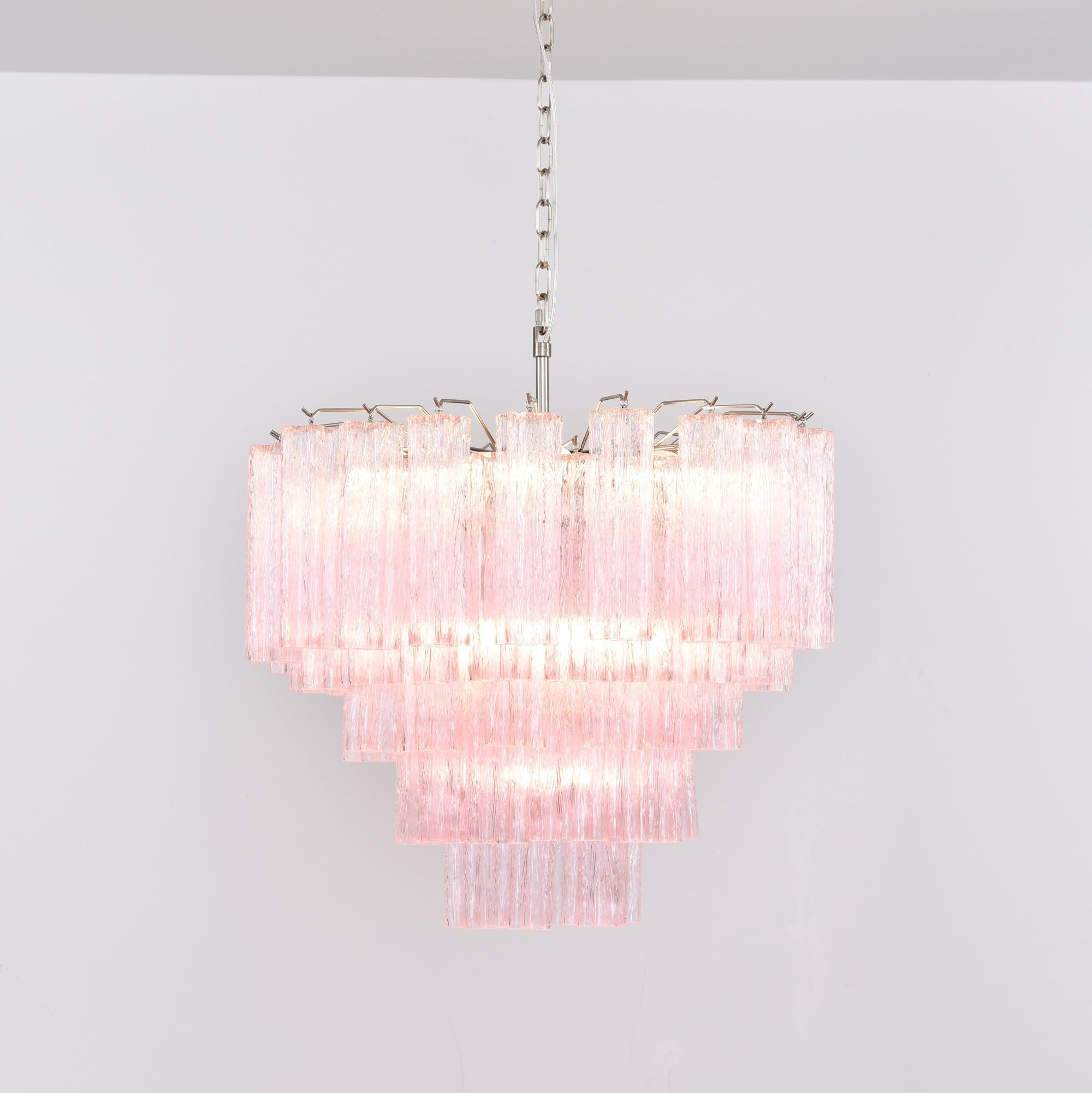 Aurora Lustre Rose Verre Multi-Étage Romantique