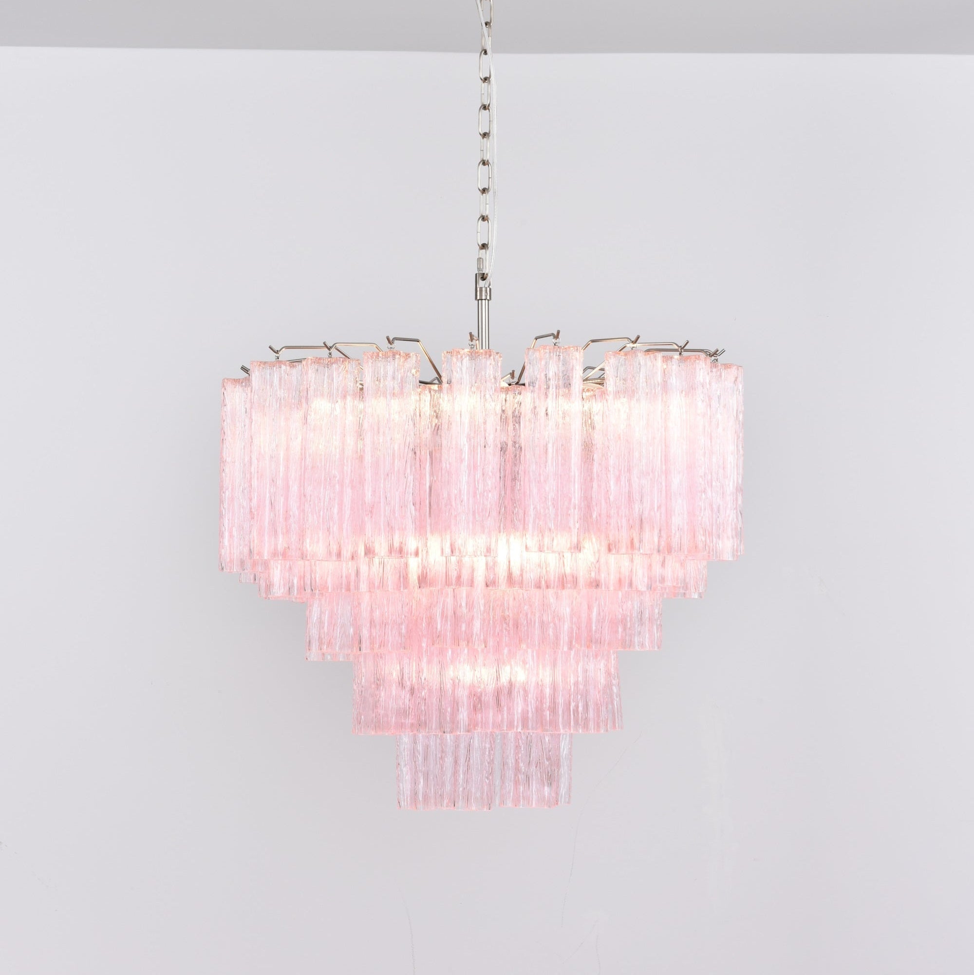 Aurora Lustre Rose Verre Multi-Étage Romantique