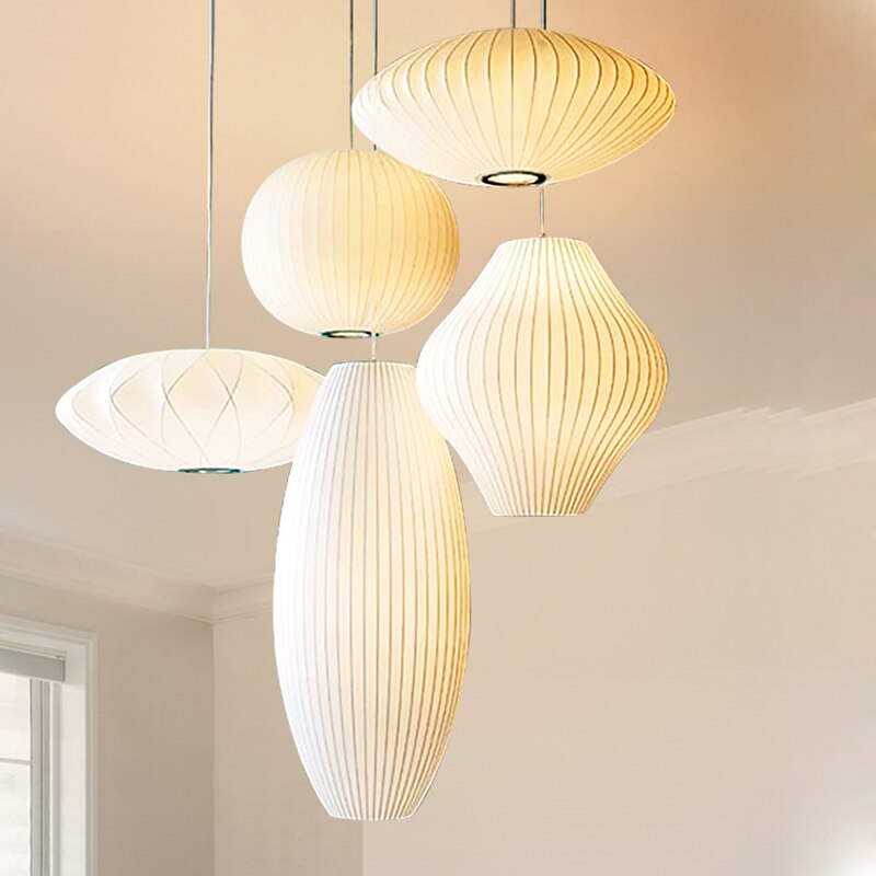 Etrio Suspension Vintage. Métal/Tissu. Blanc. Bar
