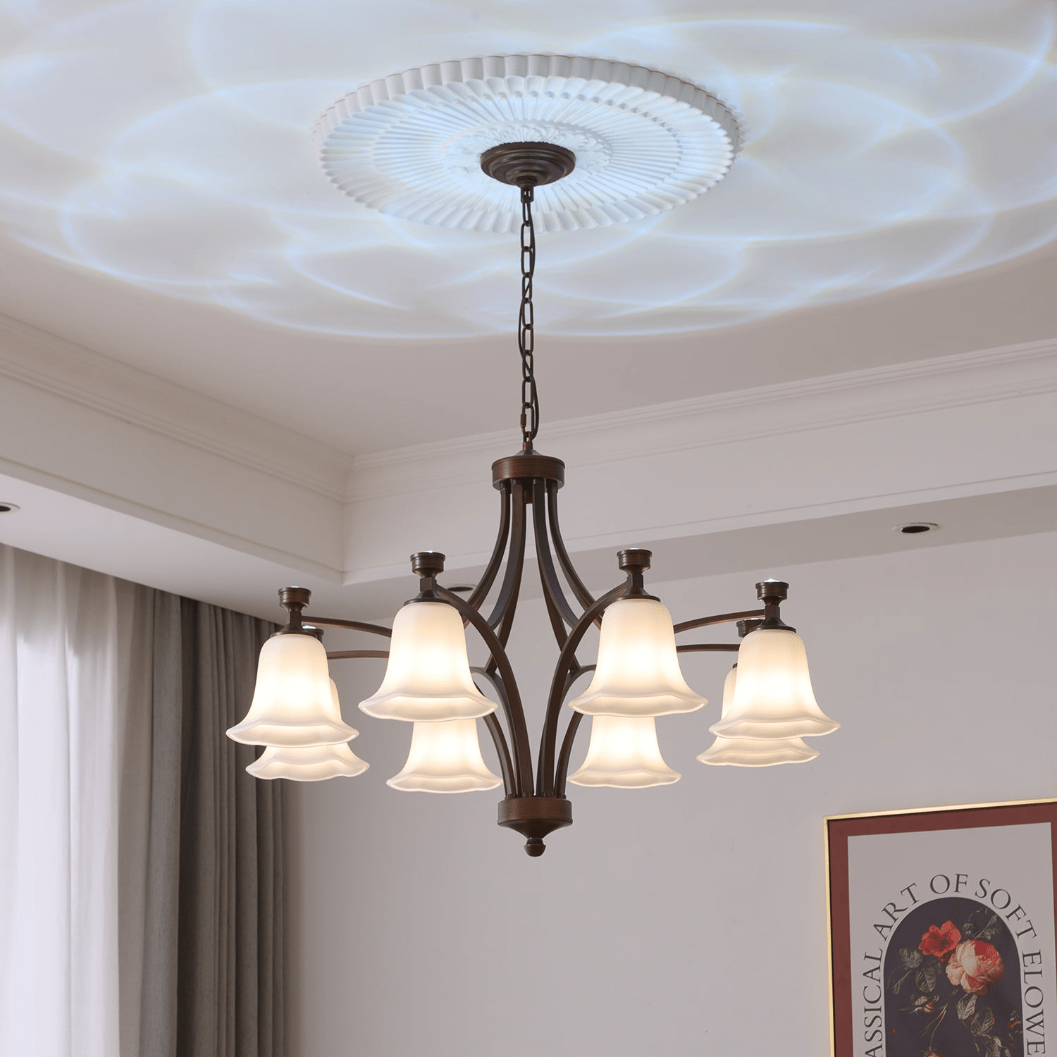 Viloros Lustre Verre Cloche Premium Traditionnel