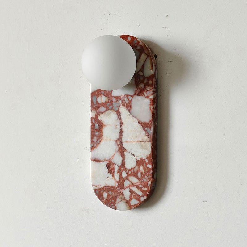Sysolion Applique Murale en Verre et Marbre Moderne Minimaliste